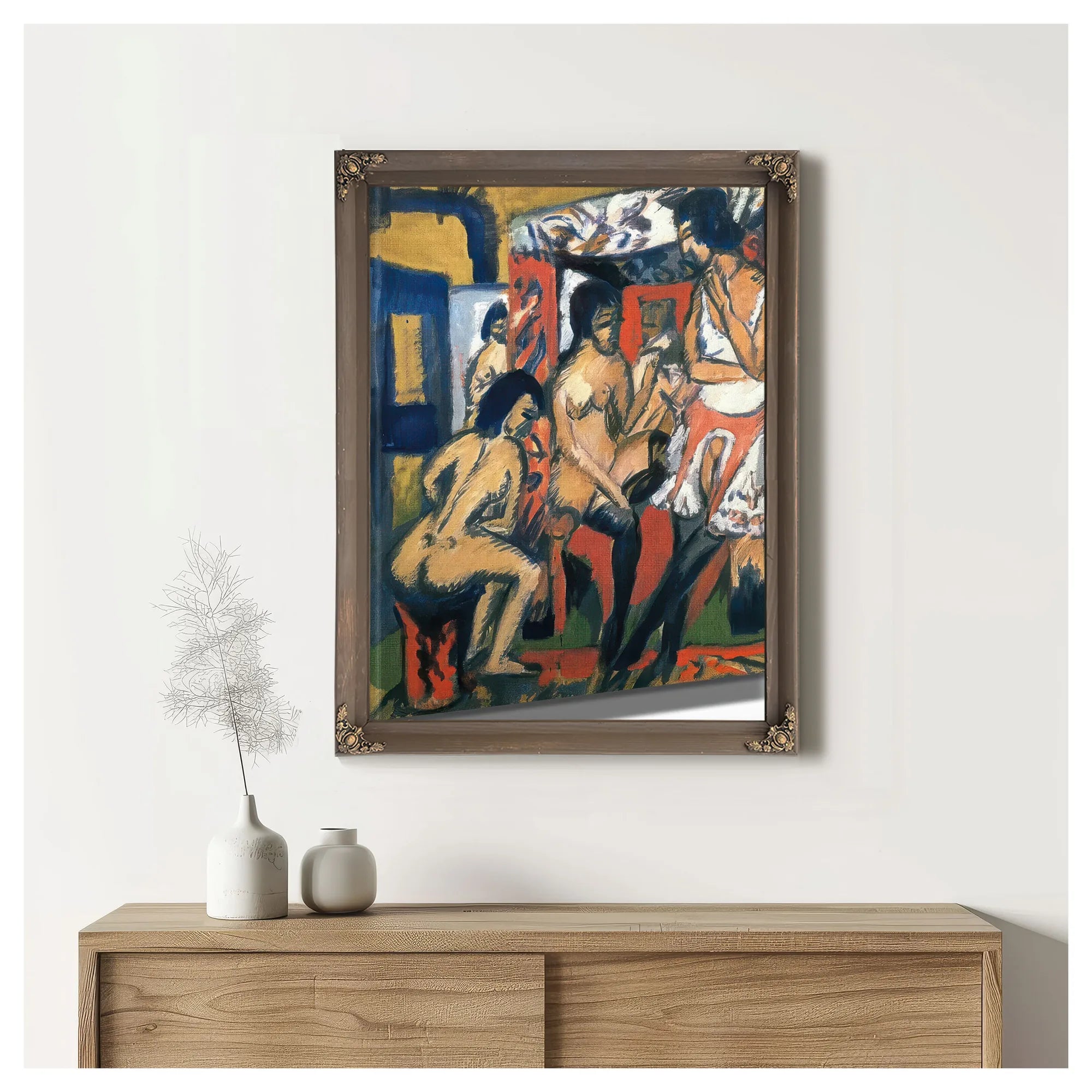 Nude In The Studio (Three Models) By Ernst Ludwig Kirchner Fine Art Print