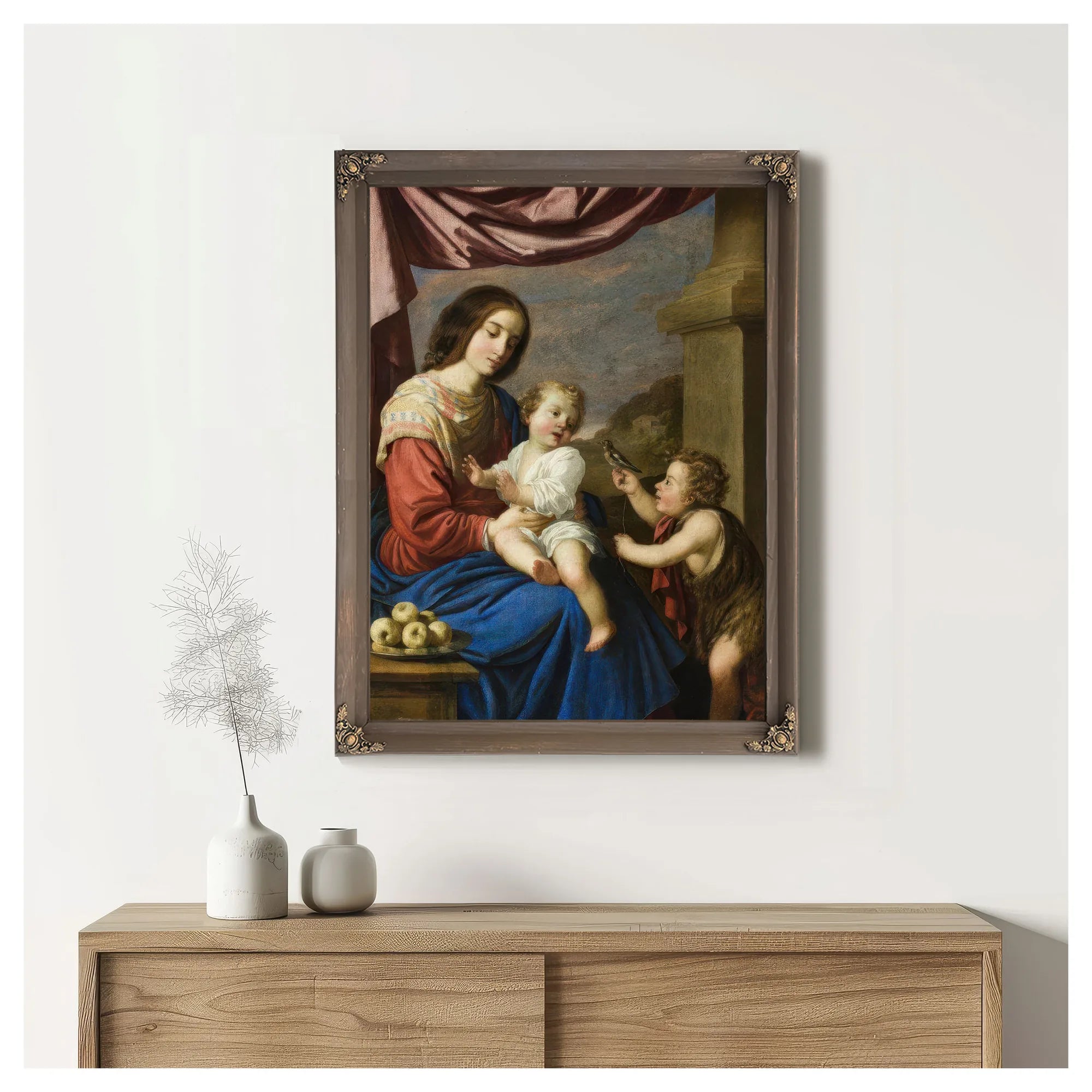 Madonna And Child With The Infant Saint John By Francisco De Zurbaran Fine Art Print