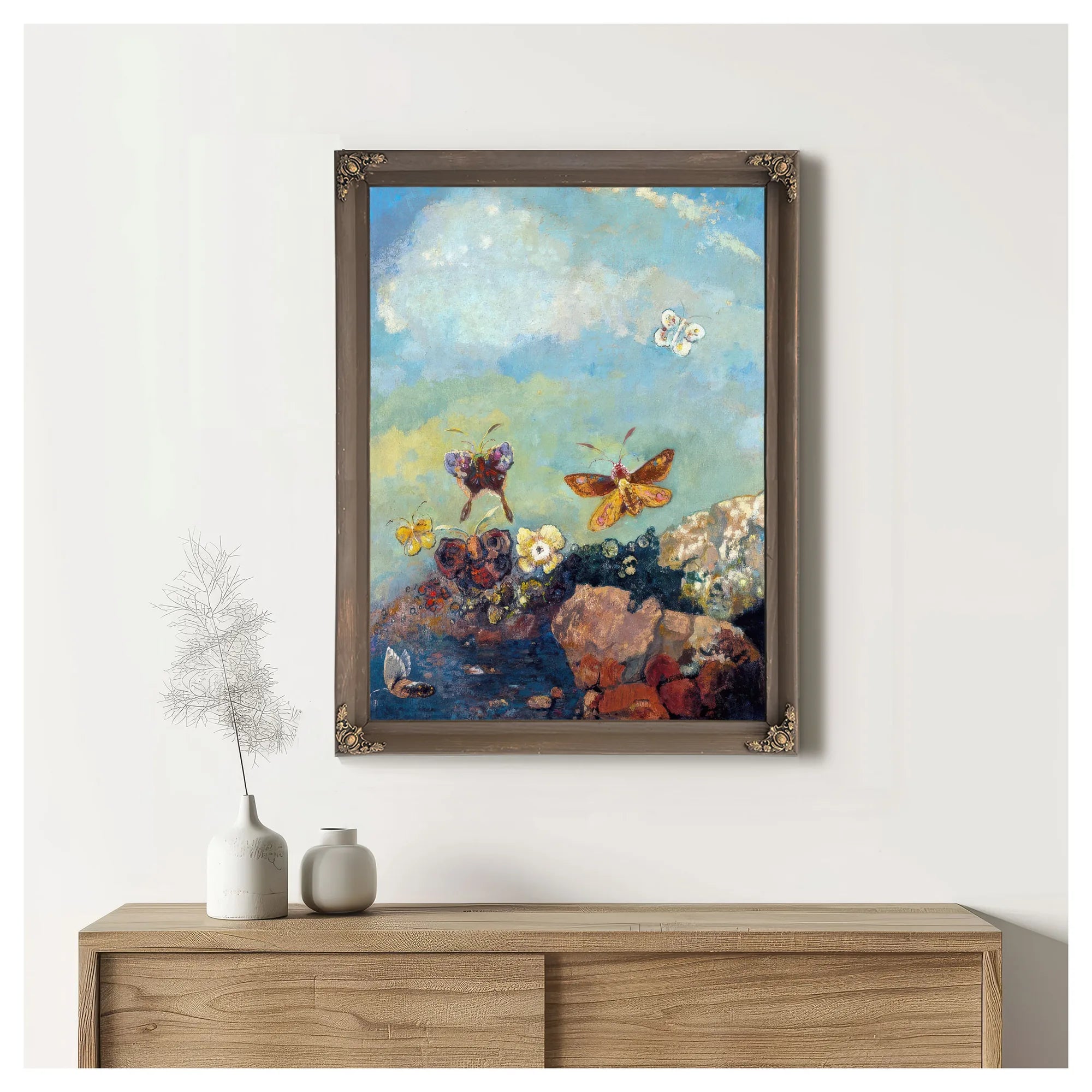 Butterflies By Odilon Redon Fine Art Print