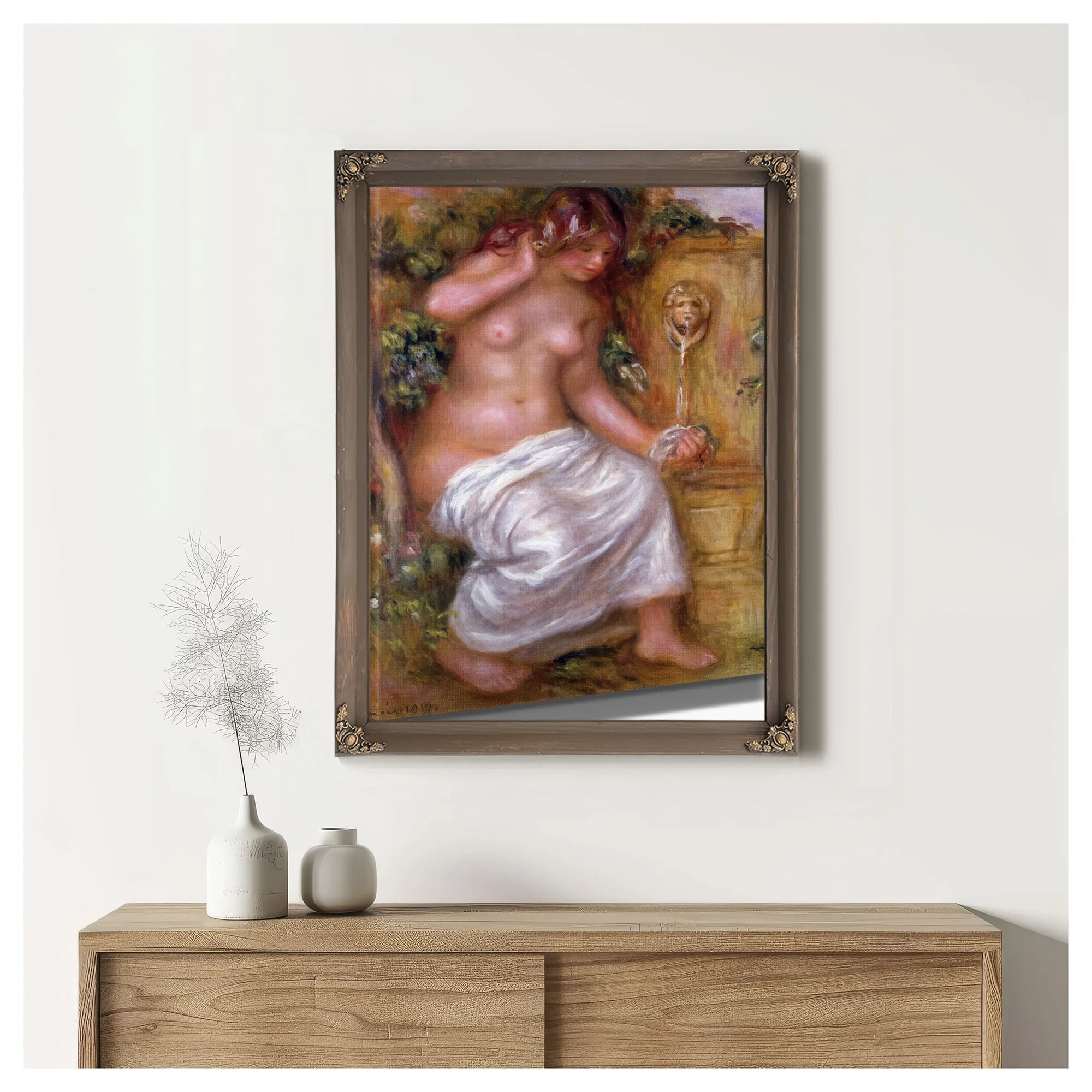 The Bather At The Fountain By Pierre Auguste Renoir Fine Art Print
