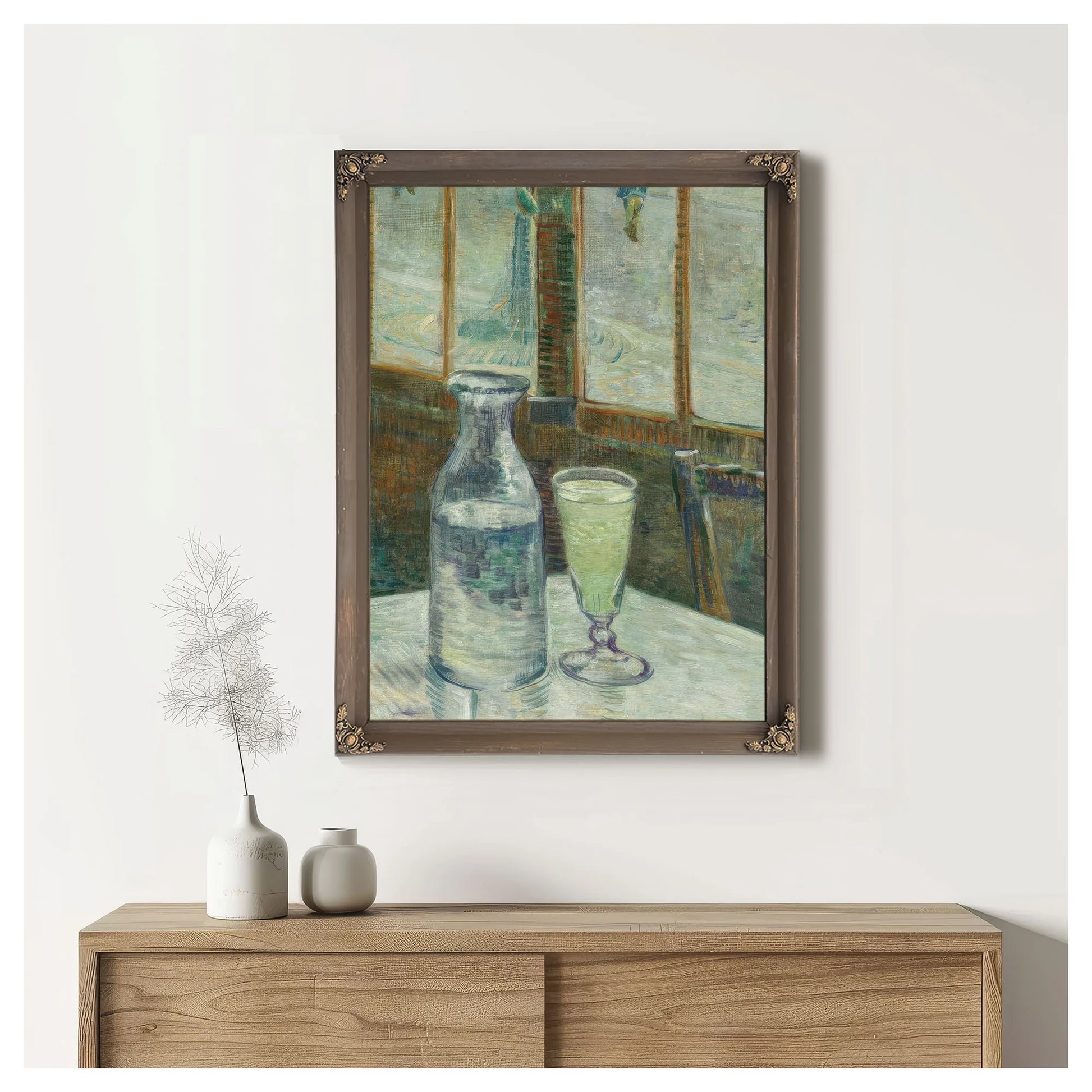 Cafe Table With Absinth (Mesa De Cafe Con Absenta) By Vincent Van Gogh Fine Art Print