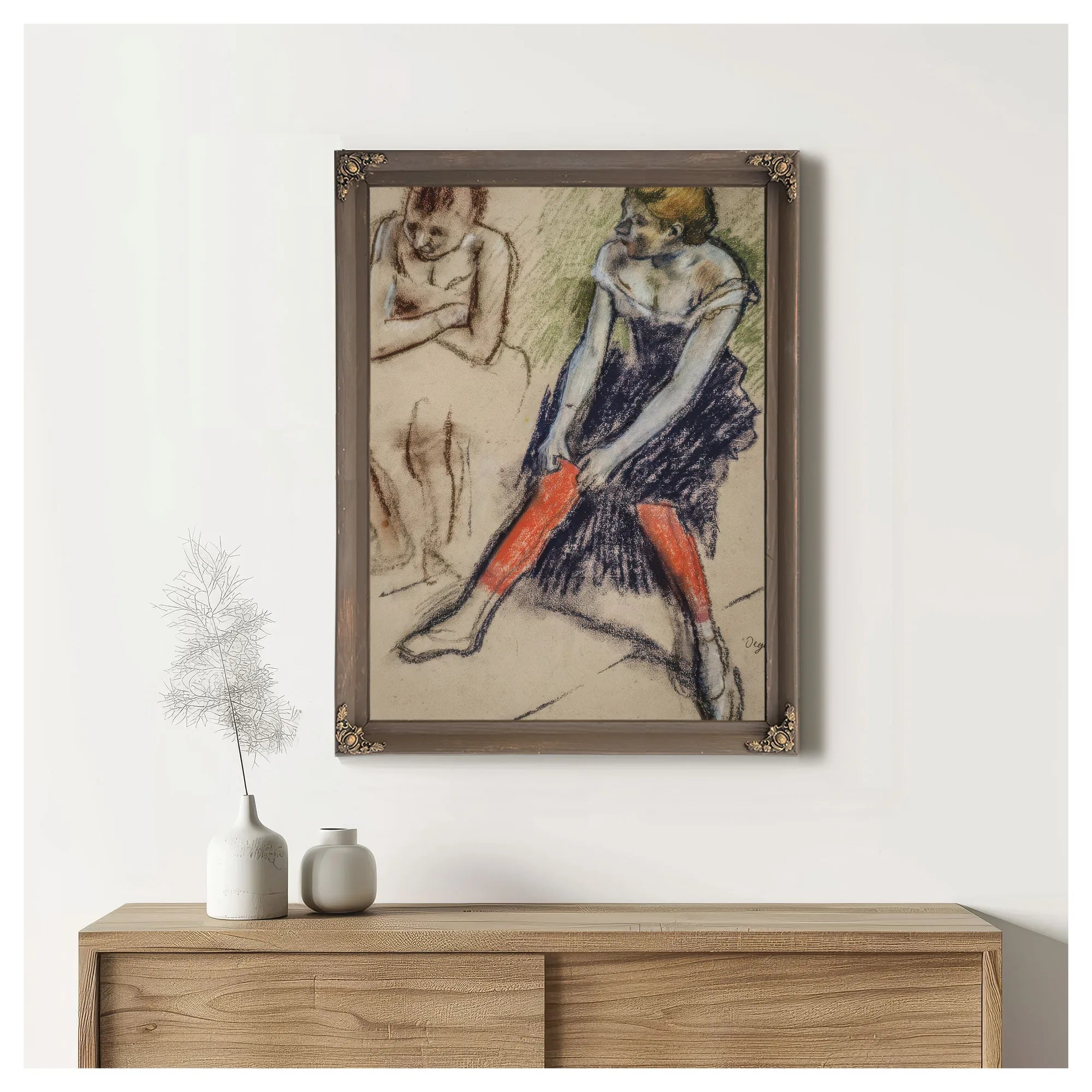 Dancer With Red Stockings By Edgar Degas Fine Art Print