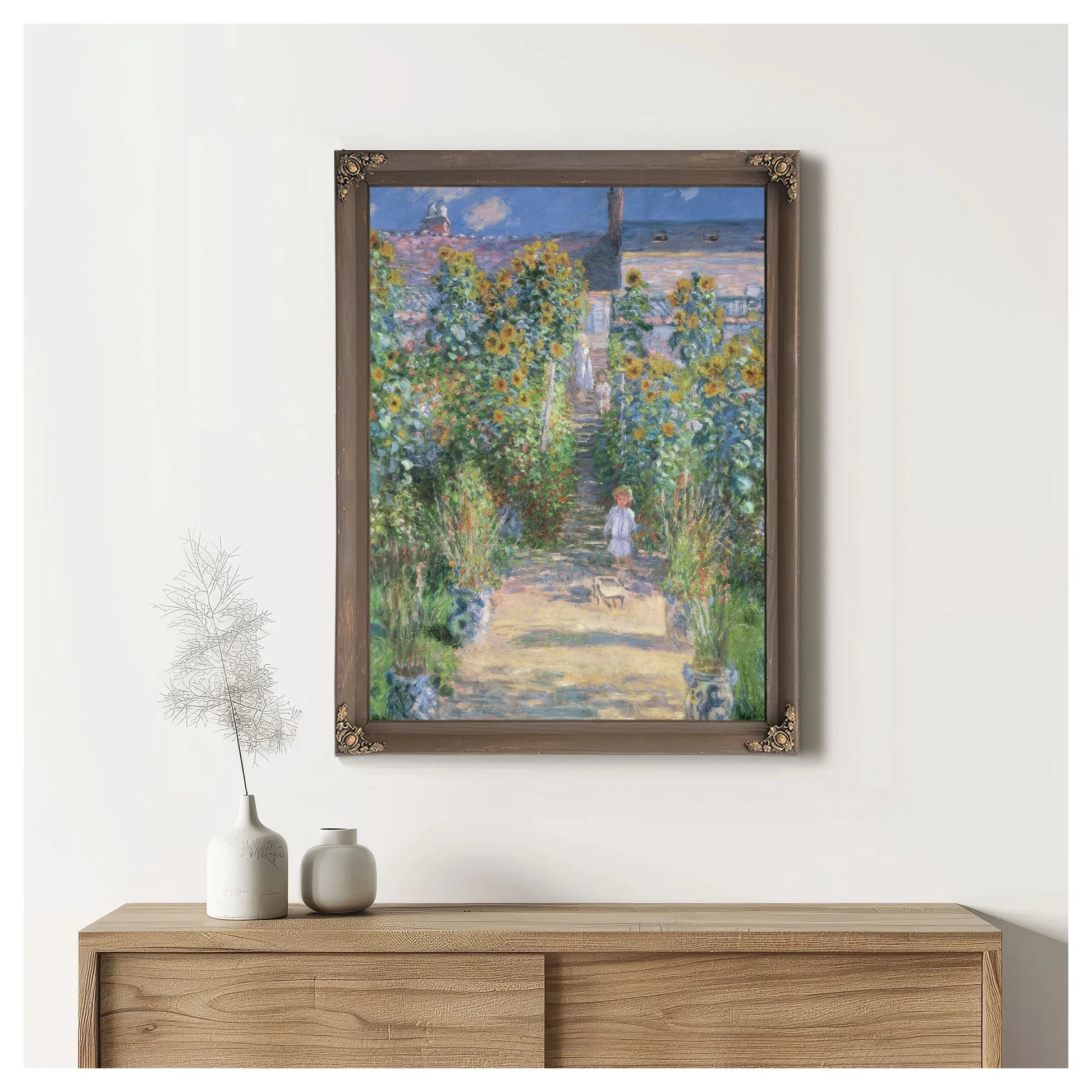 The Artist's Garden At Vetheuil By Claude Monet Fine Art Print