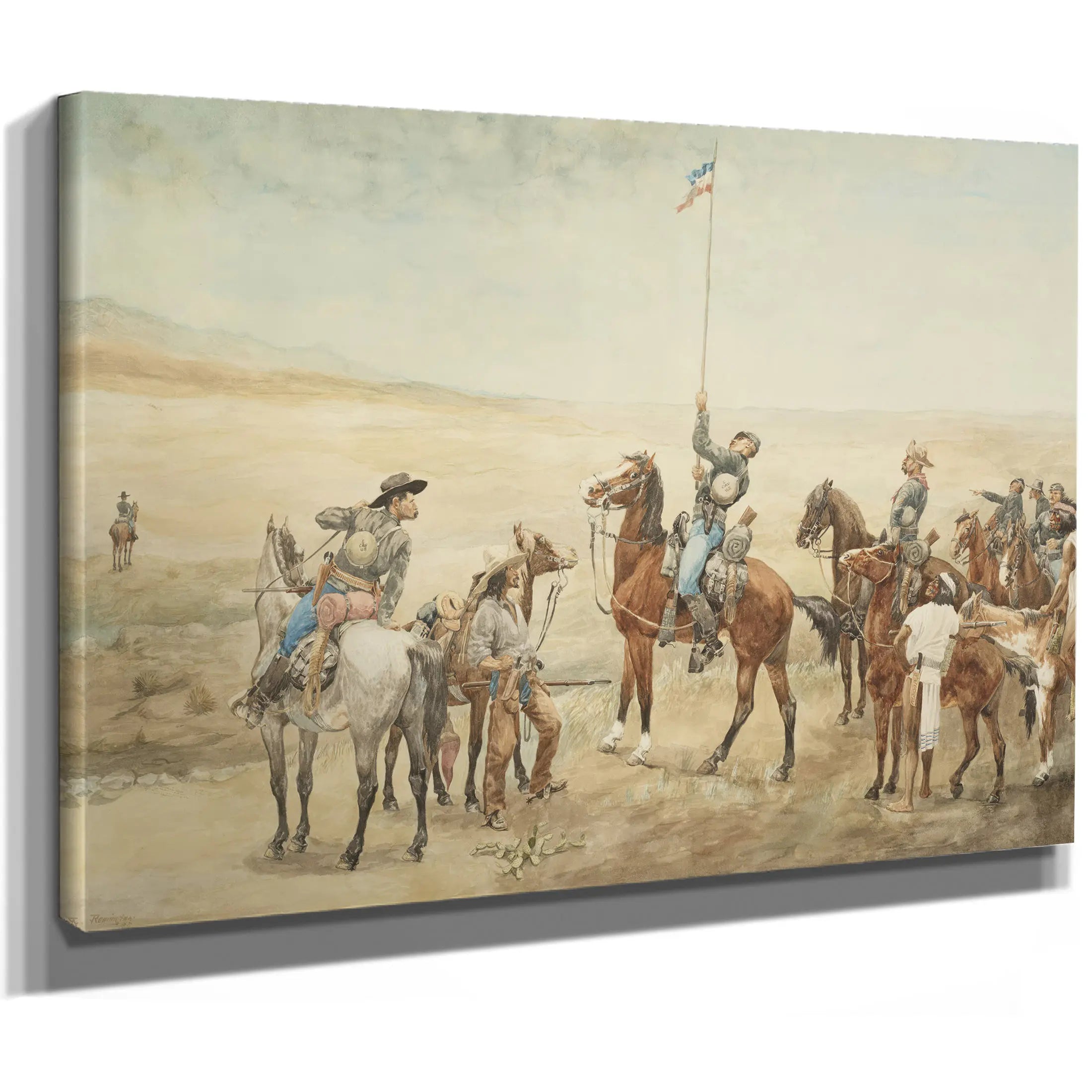 Frederic Remington Signaling The Main Command  by Frederic Remington