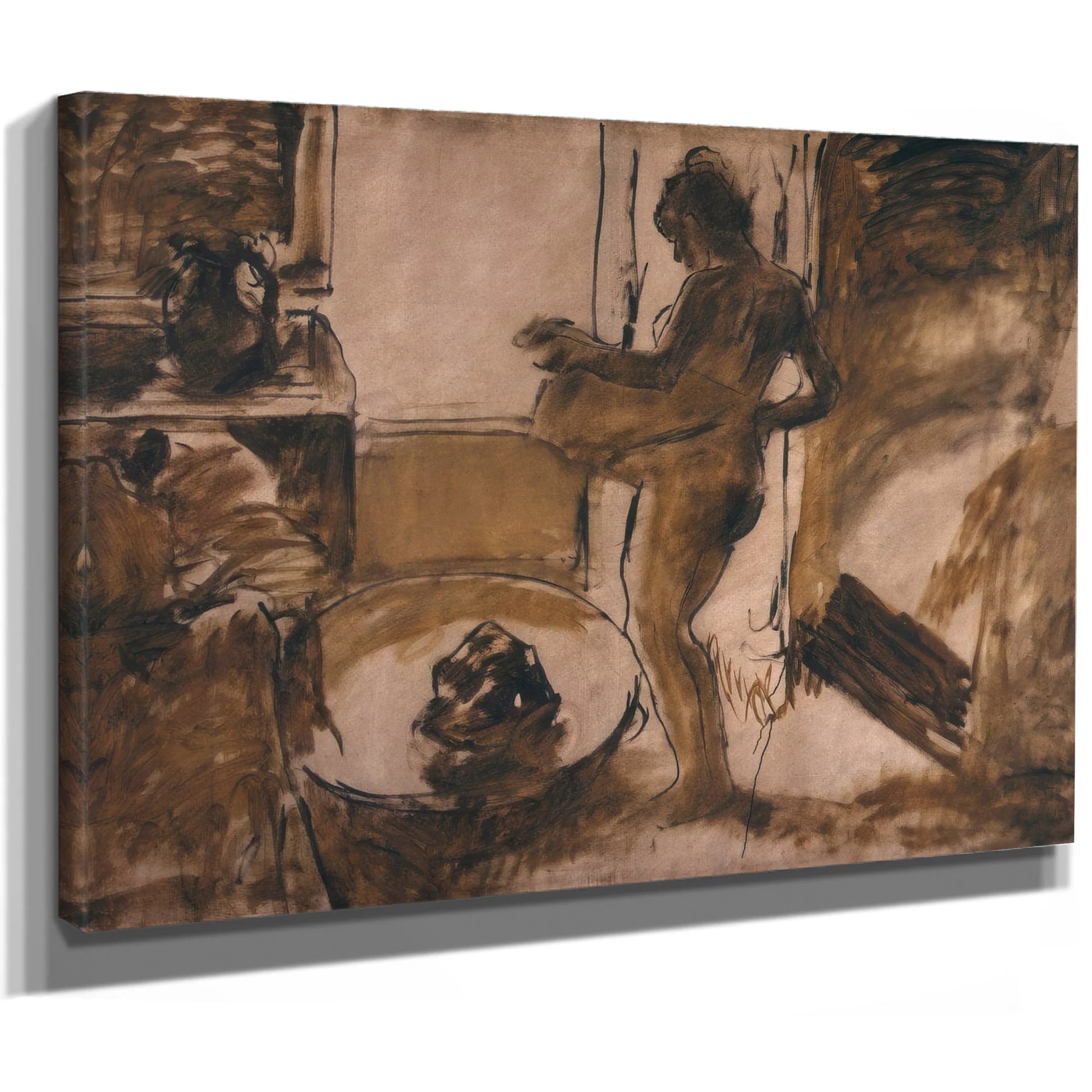 Woman Drying Herself (Femme Au Tub) By Edgar Degas Fine Art Print