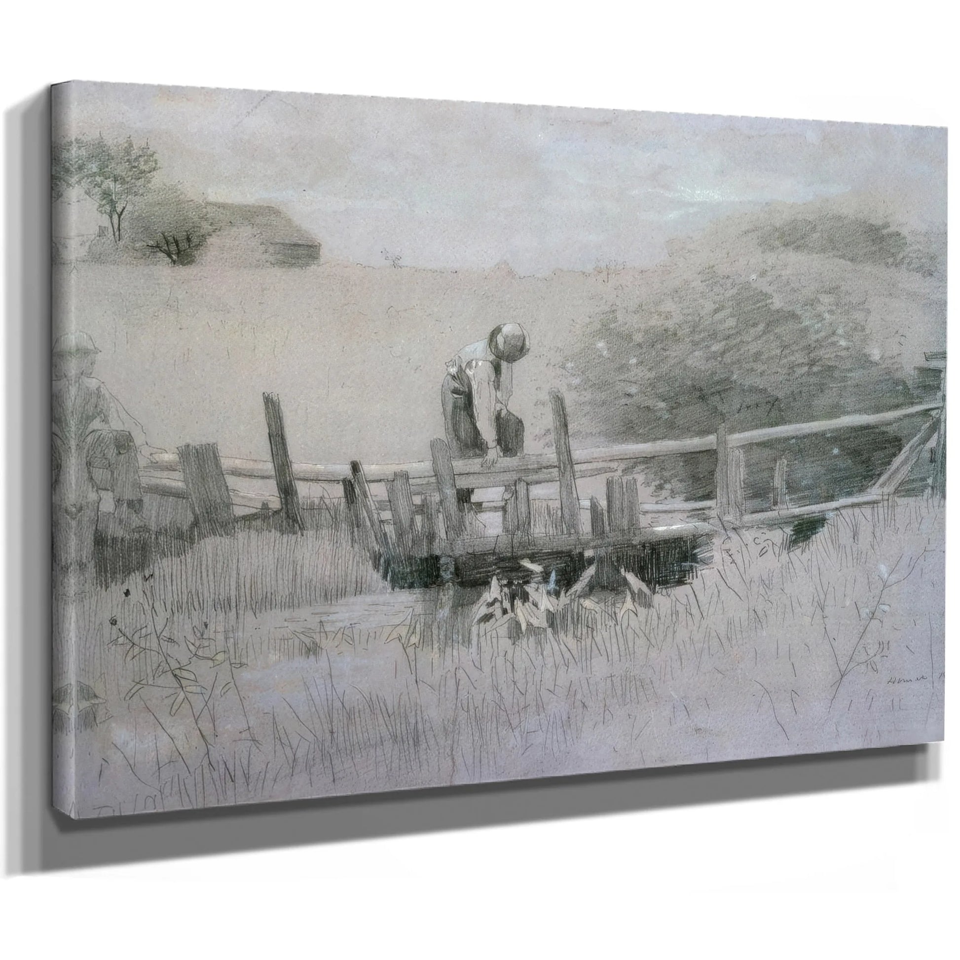 On The Edge Of The Farm 1875 By Winslow Homer Fine Art Print