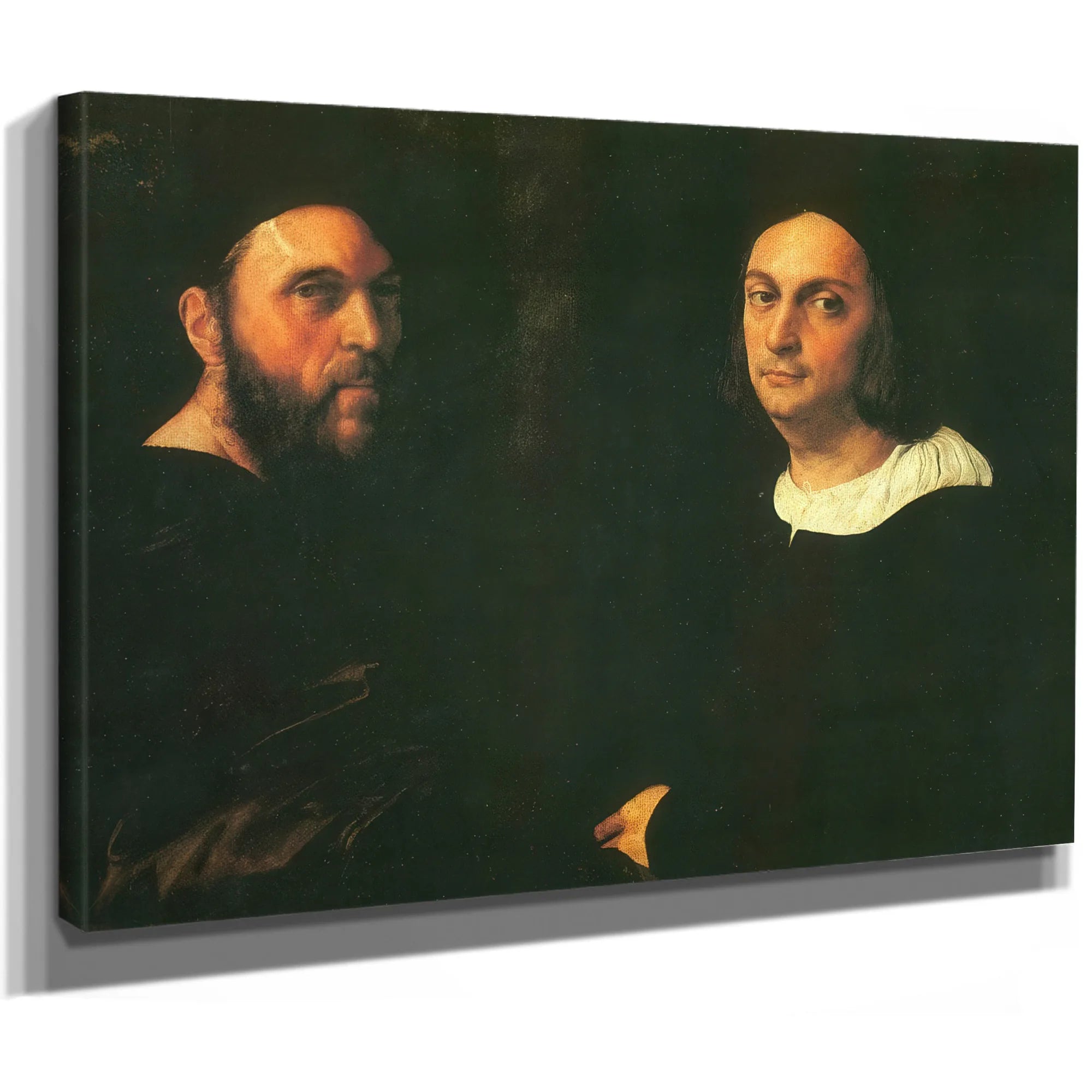 Double Portrait Of Andrea Navgero And Agostino Beazzano By Raphael Fine Art Print