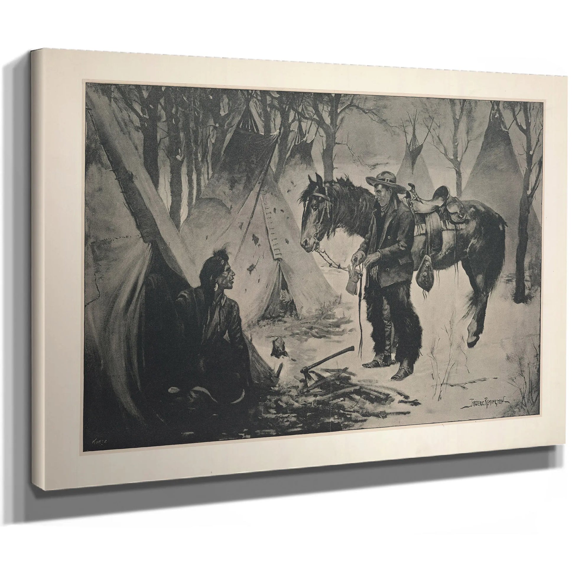 On The Cattle Range Whats The Show For A Christmas Dinner Chief by Frederic Remington