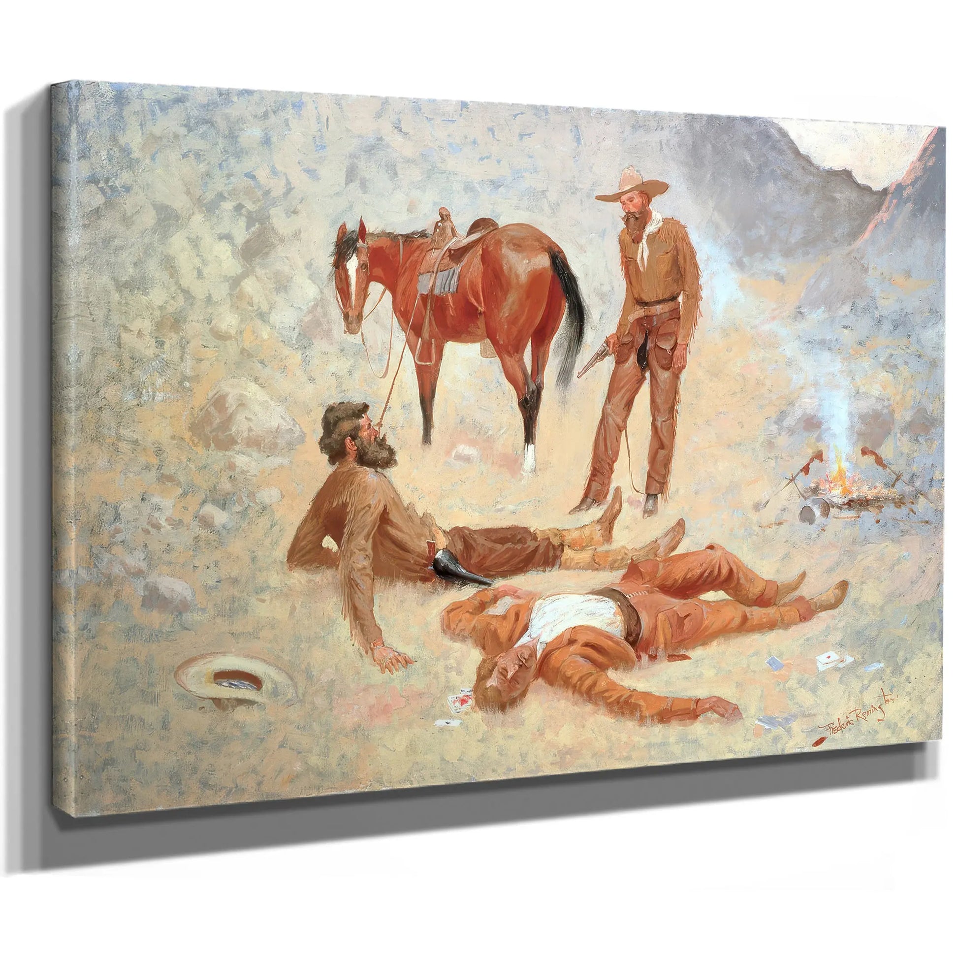 He Lay Where He Had Been Jerked Still As A Log by Frederic Remington
