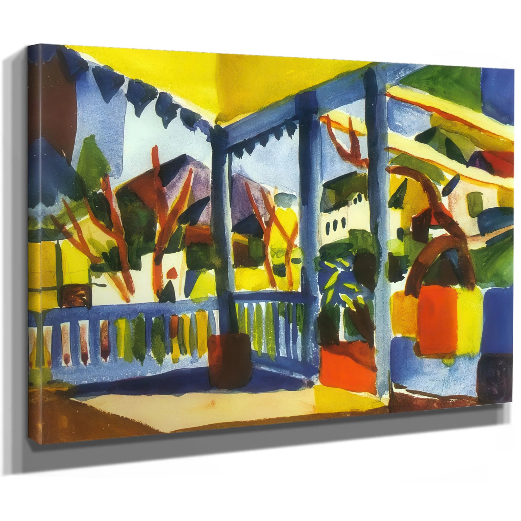 Terrace Of The Vila In St Germain By August Macke Fine Art Print