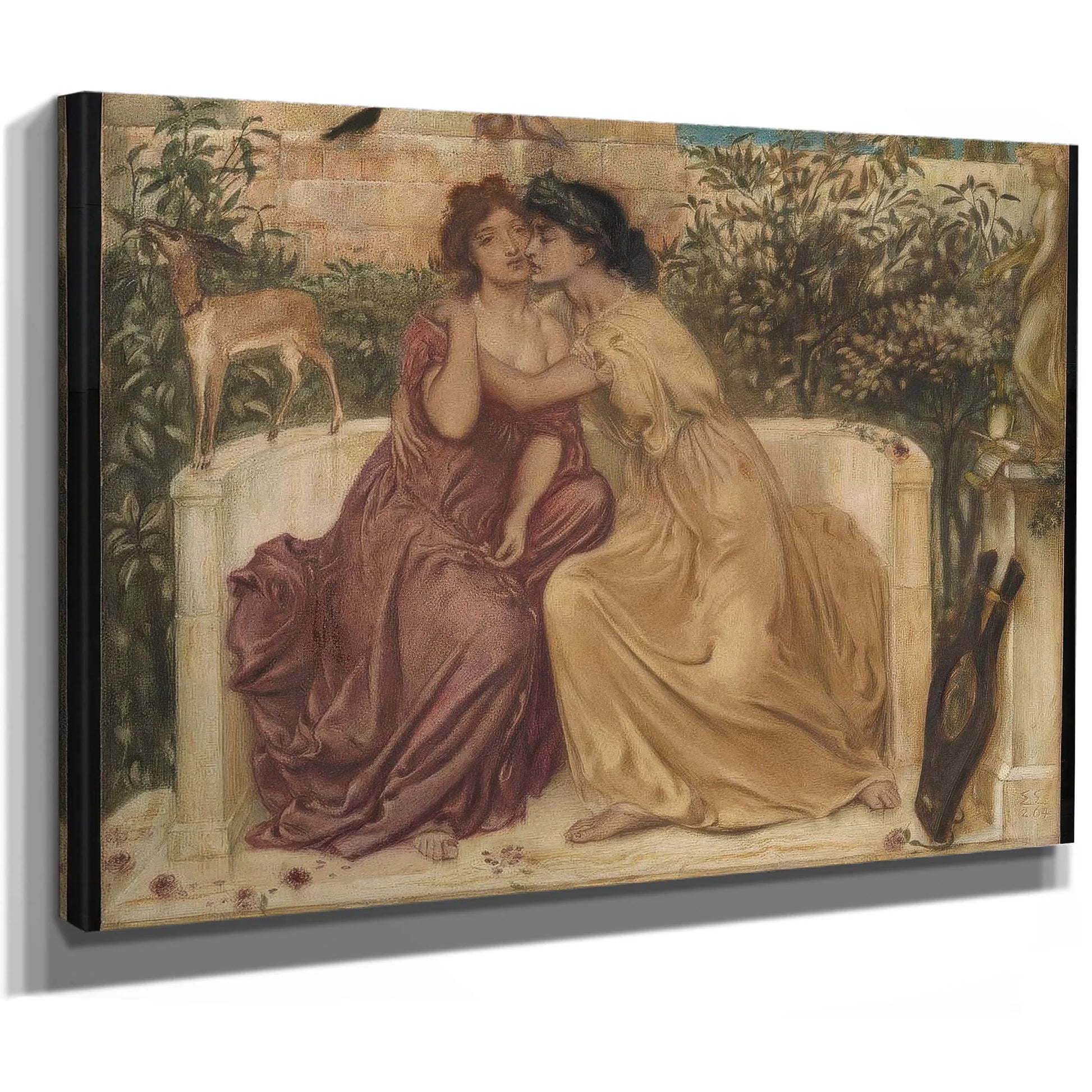 Sappho And Erinna In A Garden At Mytilene 1864 By Simeon Solomon Fine Art Print