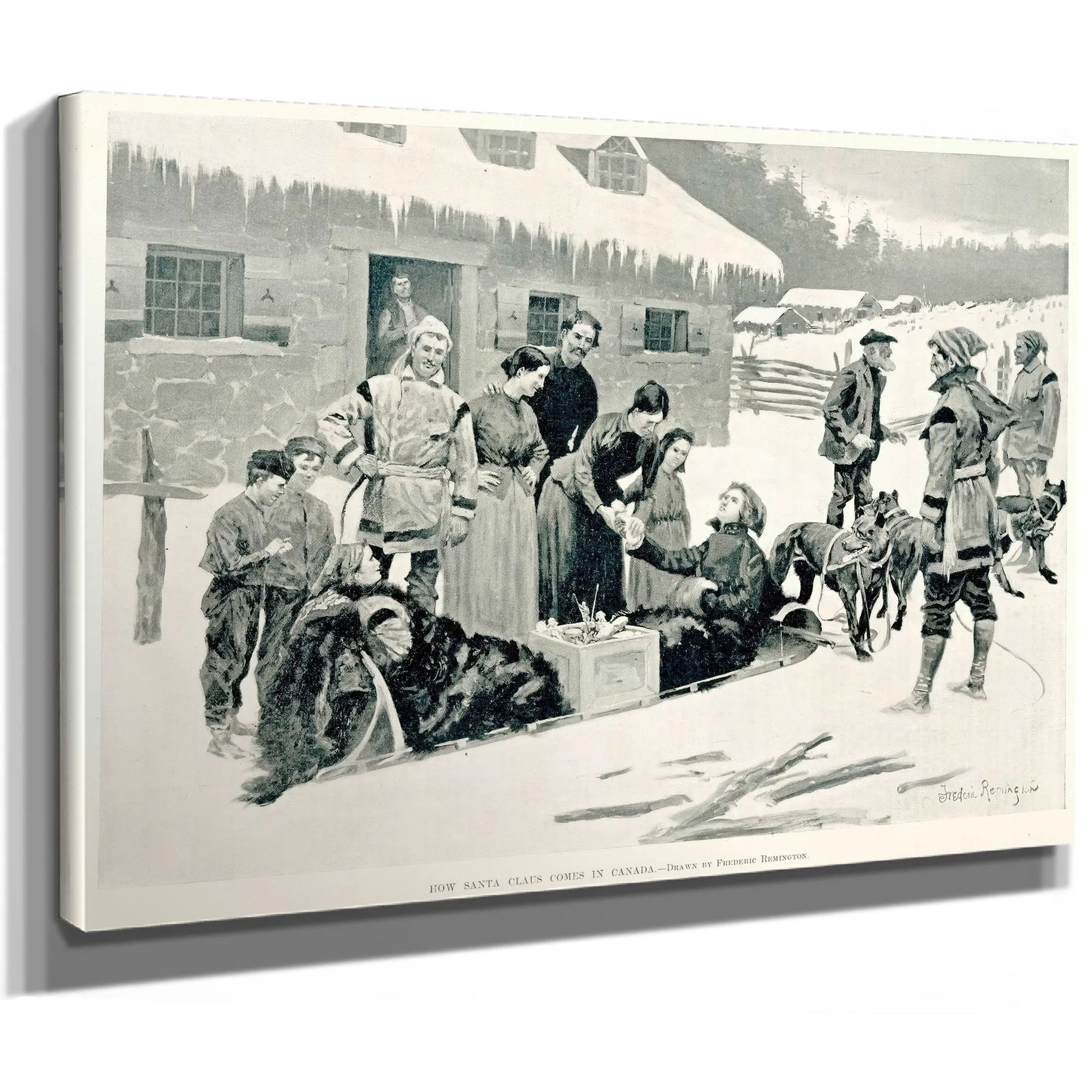 How Santa Claus Comes In Canadaa by Frederic Remington