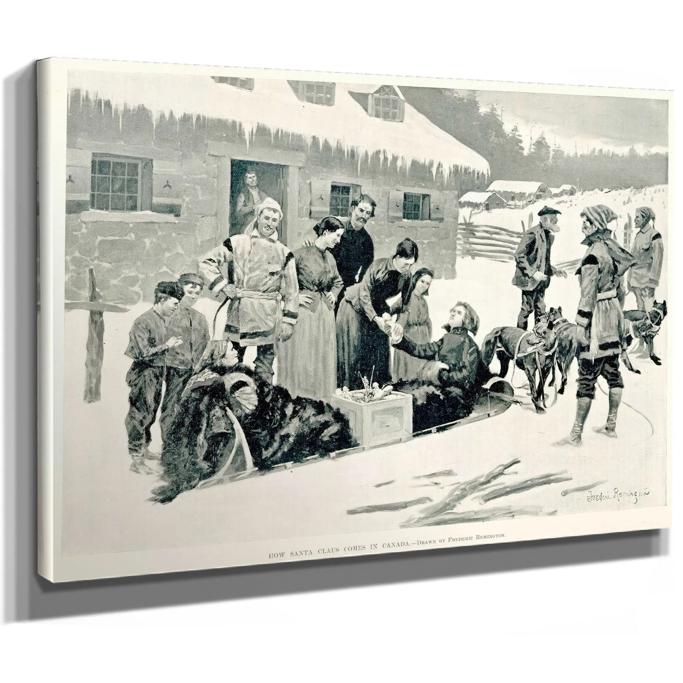 How Santa Claus Comes In Canadaa by Frederic Remington