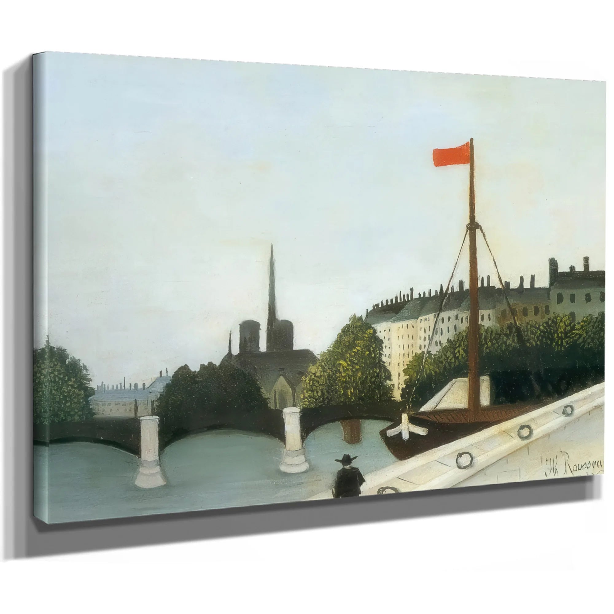 View Of The Ile Saint Louis Seen From The Quai Henri Iv 1909 By Henri Rousseau Fine Art Print