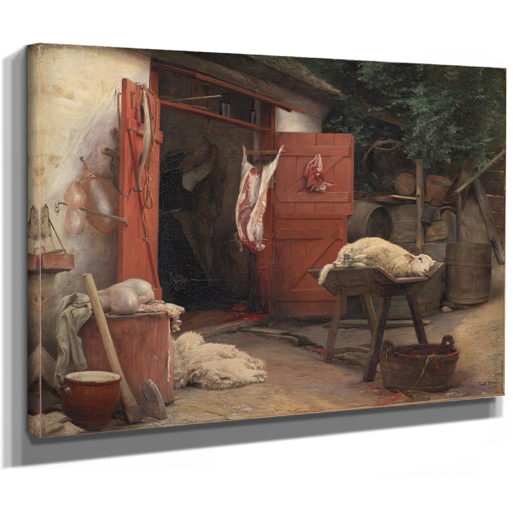 A Slaughterhouse In Hellebaek by Carl Bloch