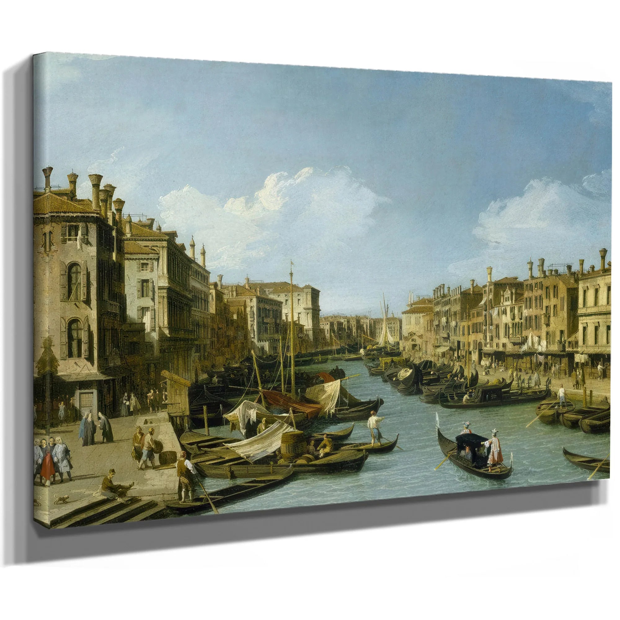 The Grand Canal Near The Rialto Bridge Venice C. 1730 By Canaletto Fine Art Print