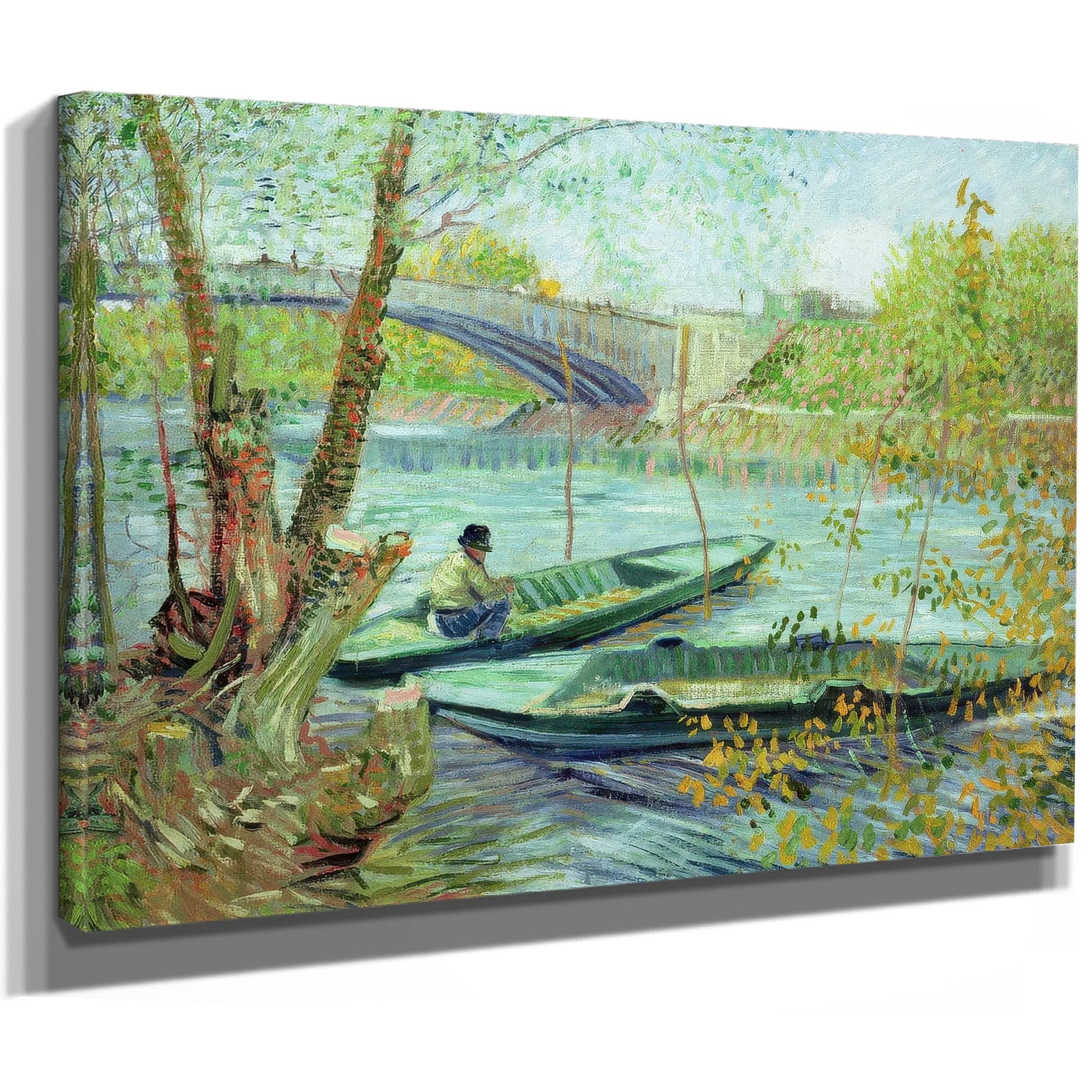 Fishing In The Spring. Pont De Clichy By Vincent Van Gogh Fine Art Print