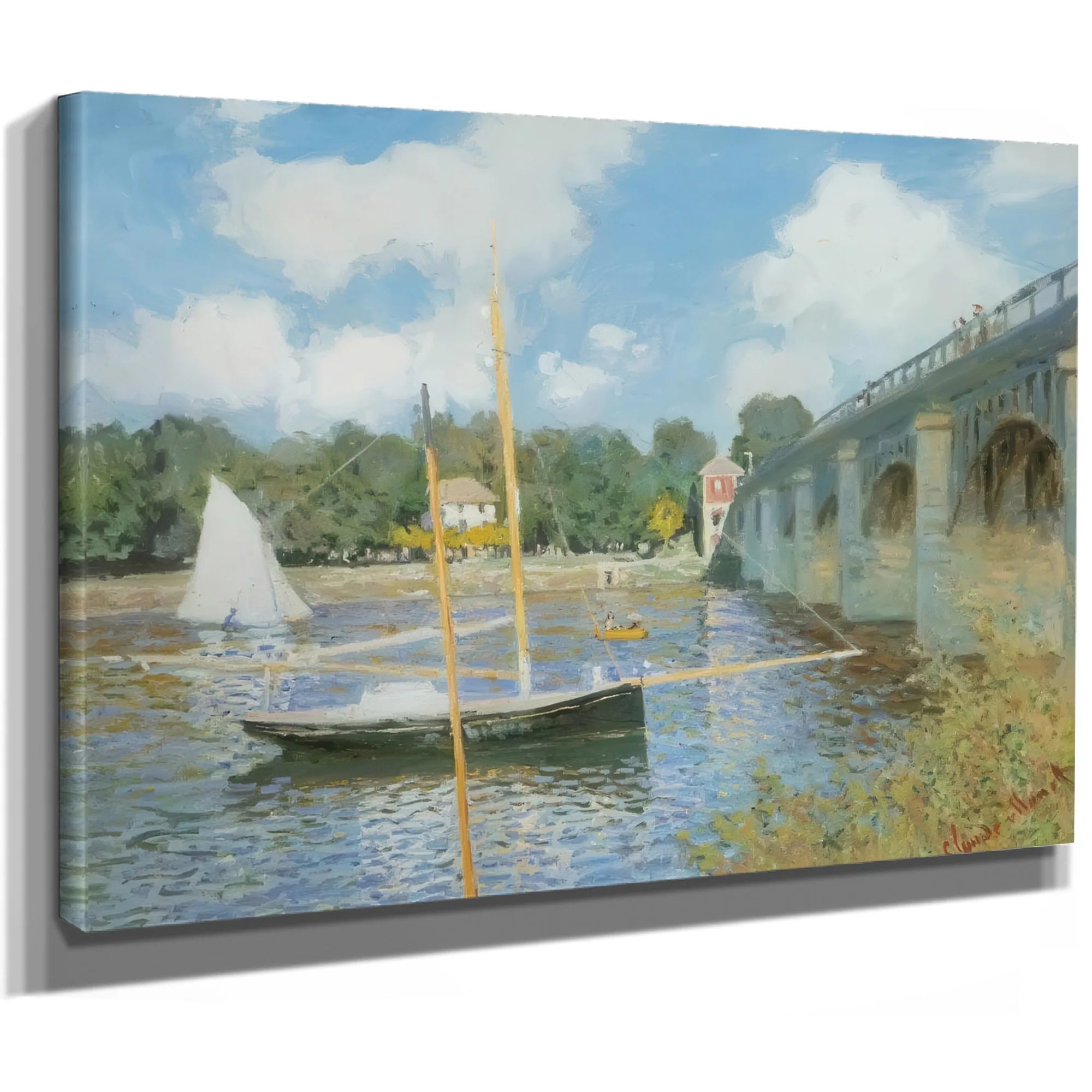 The Road Bridge At Argenteuil By Claude Monet Fine Art Print