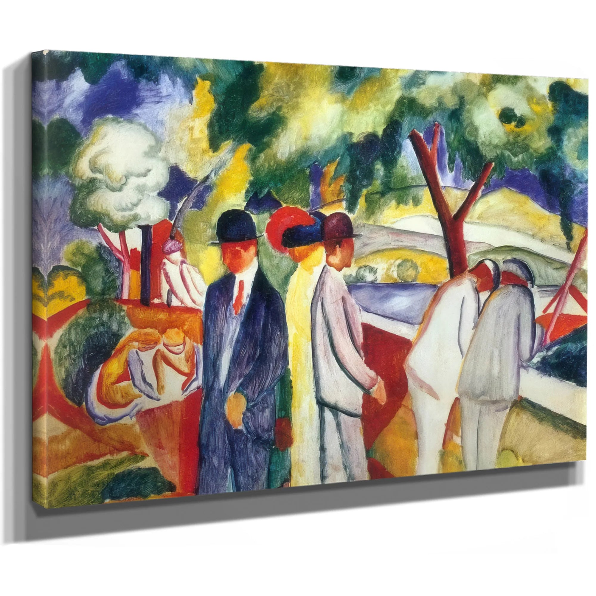 Strollers (Grand Outdoor Promenade) By August Macke Fine Art Print
