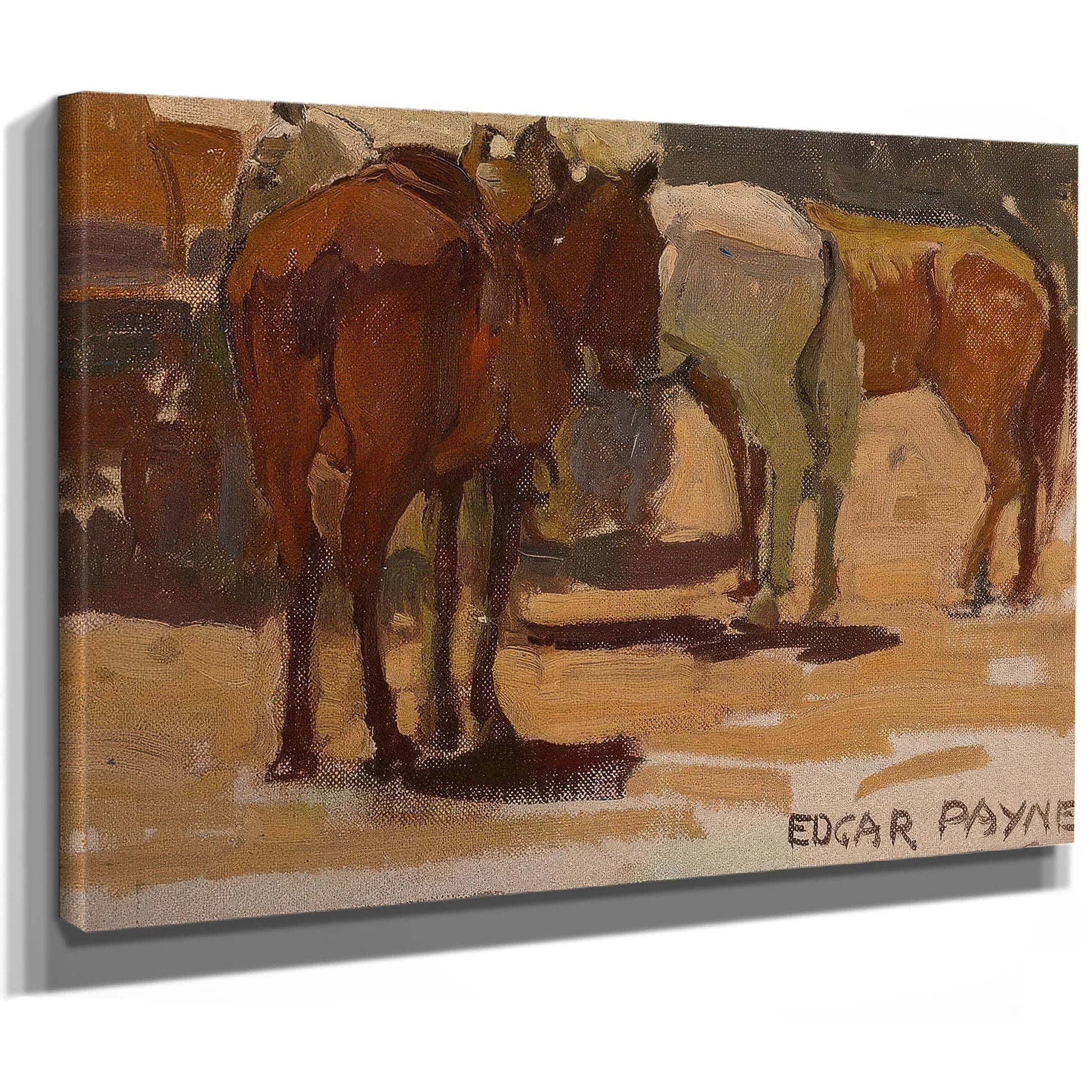 Three Horses By Edgar Payne Fine Art Print