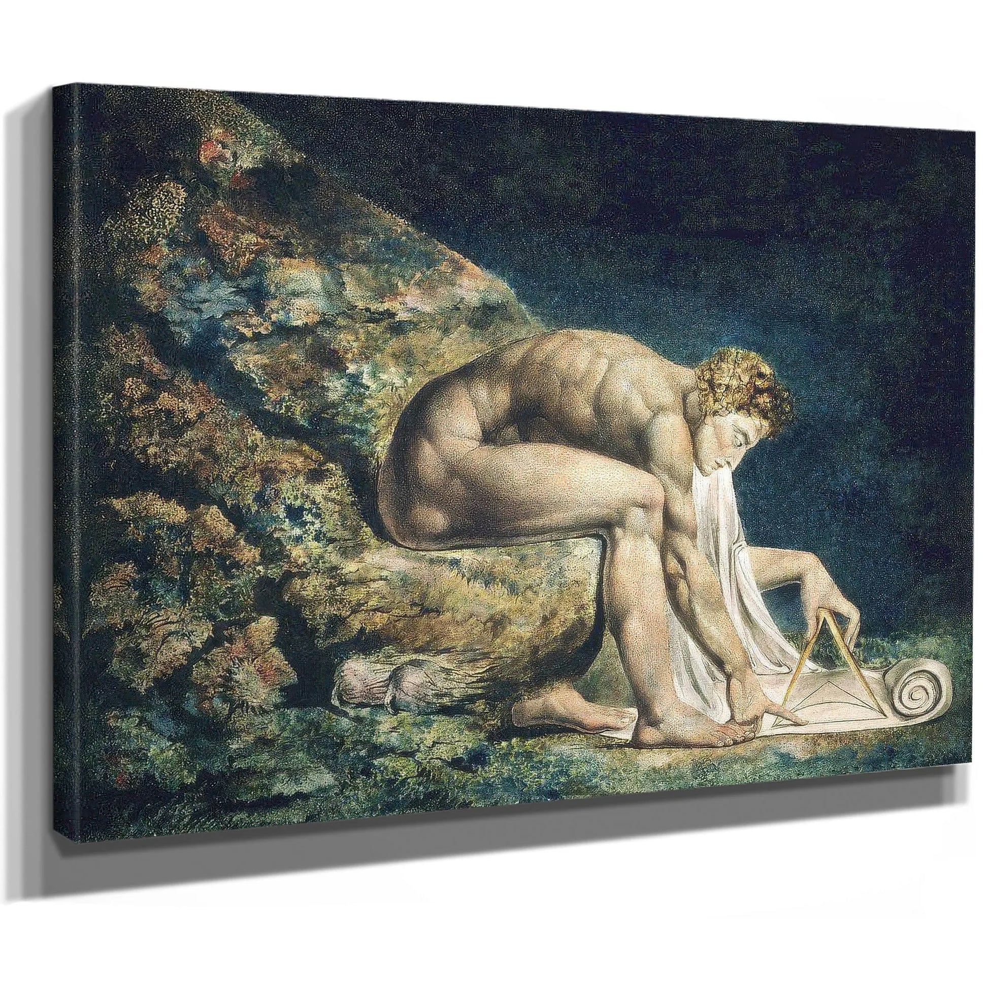 Newton 1795 Color Print And Watercolor 46X60Cm Tate Uk By William Blake Fine Art Print