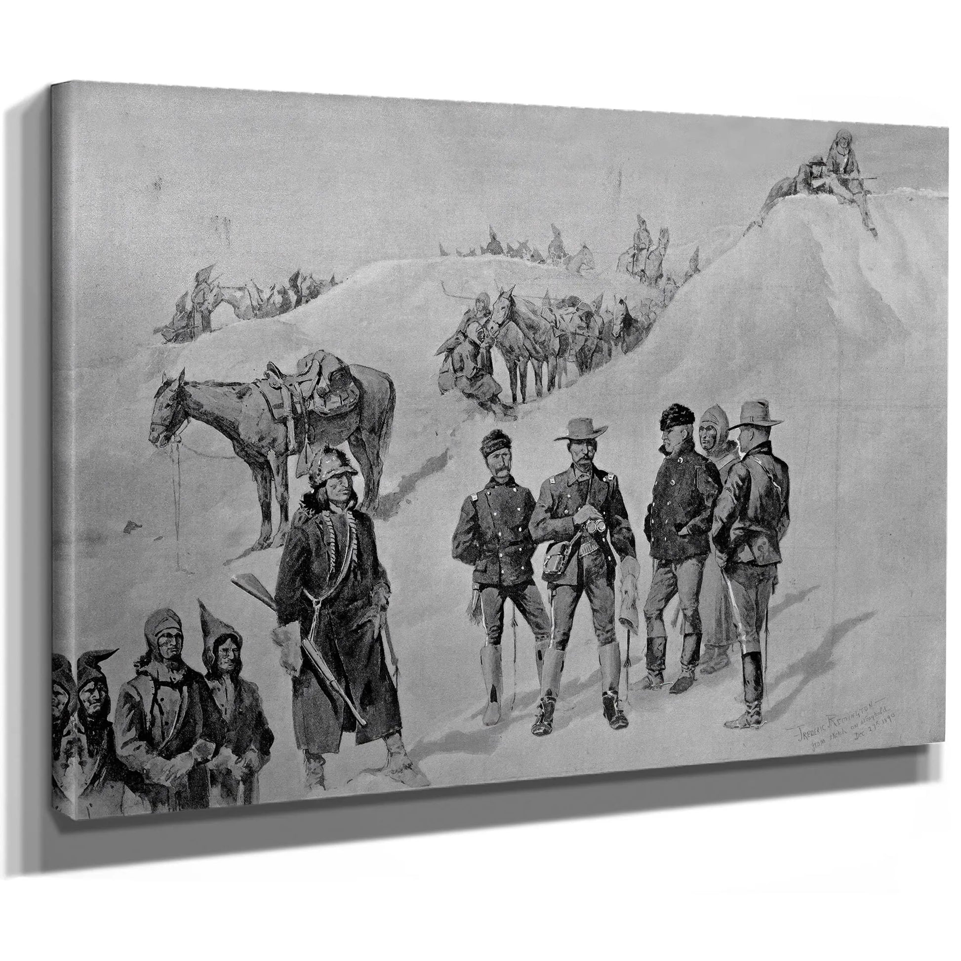 Watching The Dust Of The Hostiles From The Bluffs Of The Stronghold by Frederic Remington