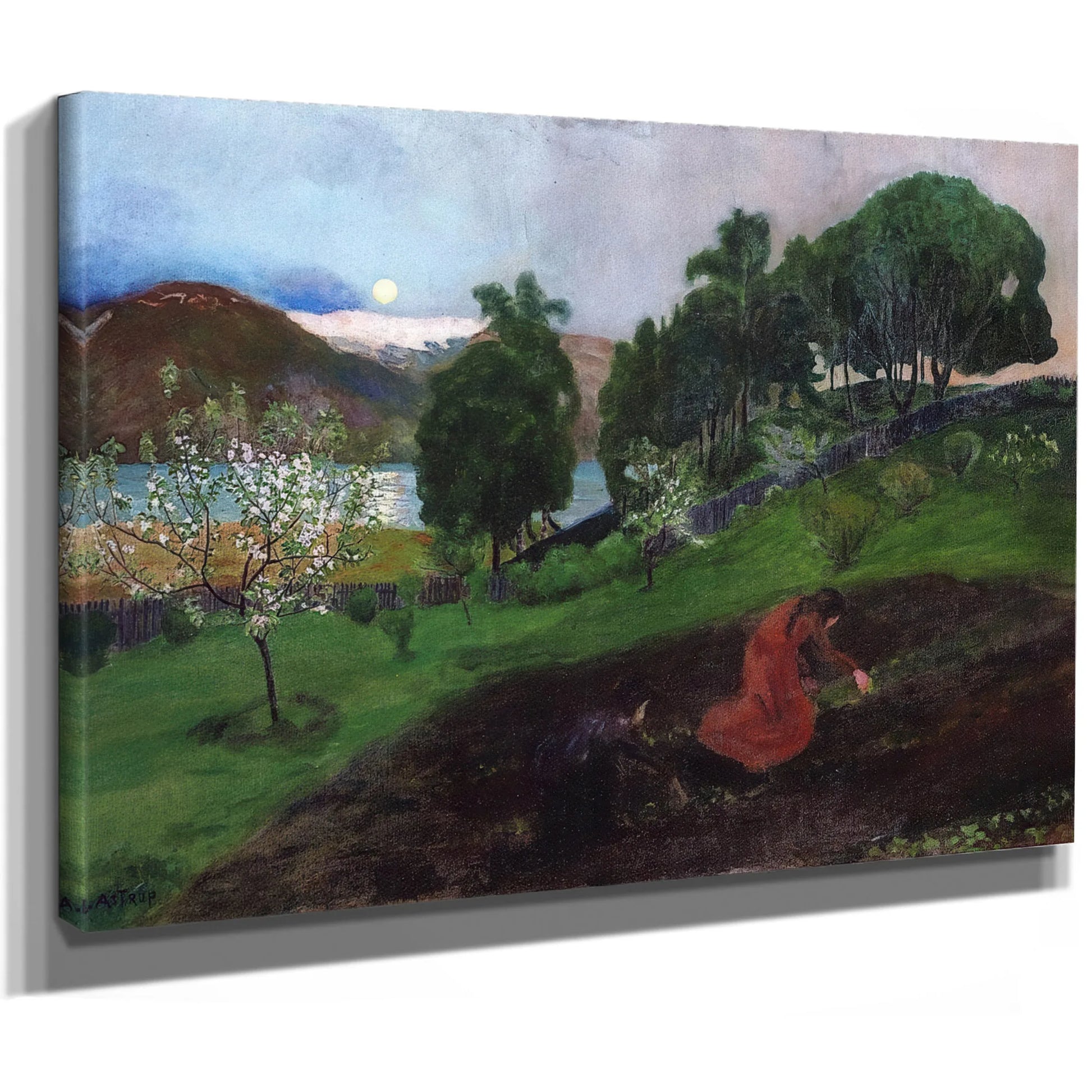Spring Night In The Garden By Nicolai Astrup Fine Art Print