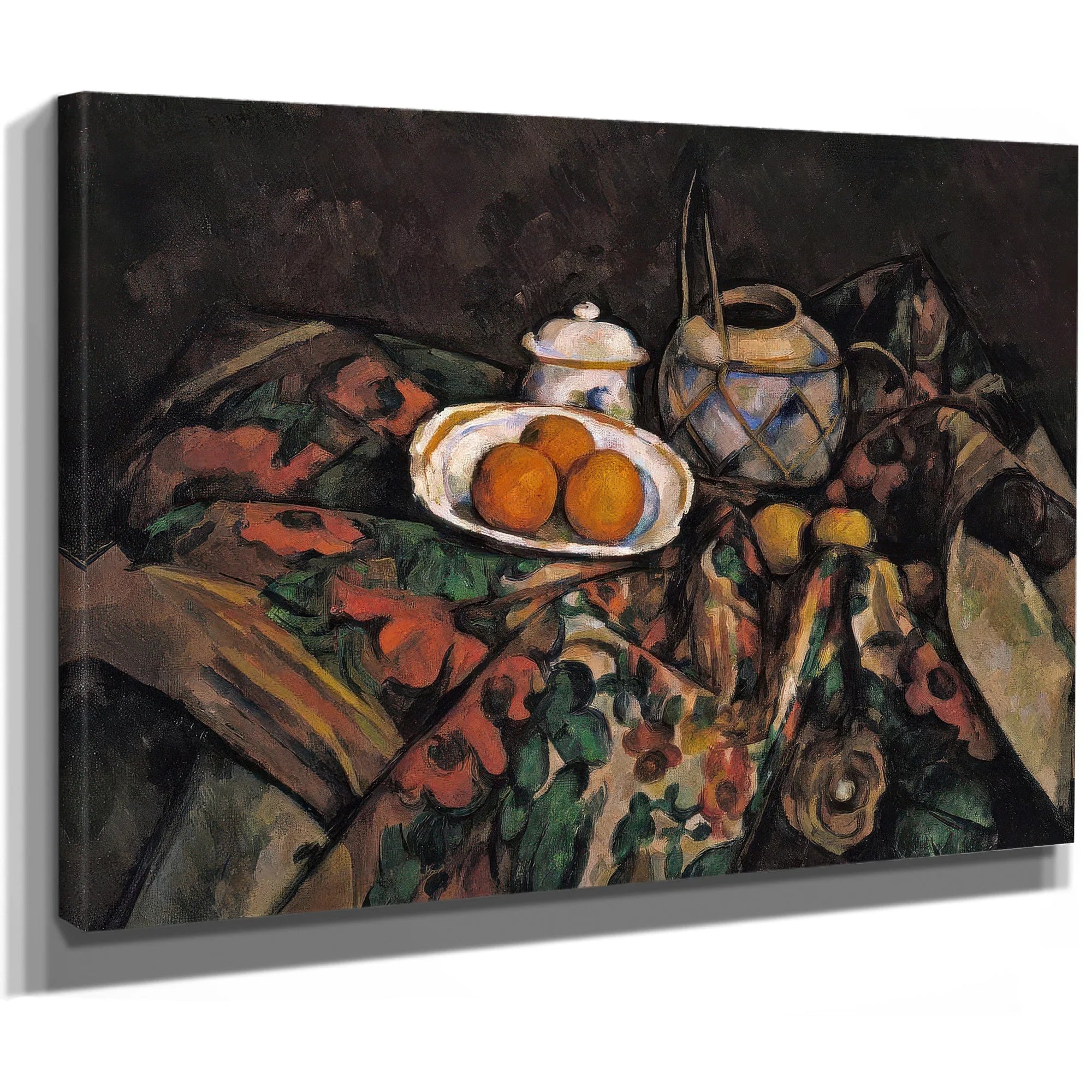 Still Life With Ginger Jar Sugar Bowl And Oranges By Paul Cezanne Fine Art Print