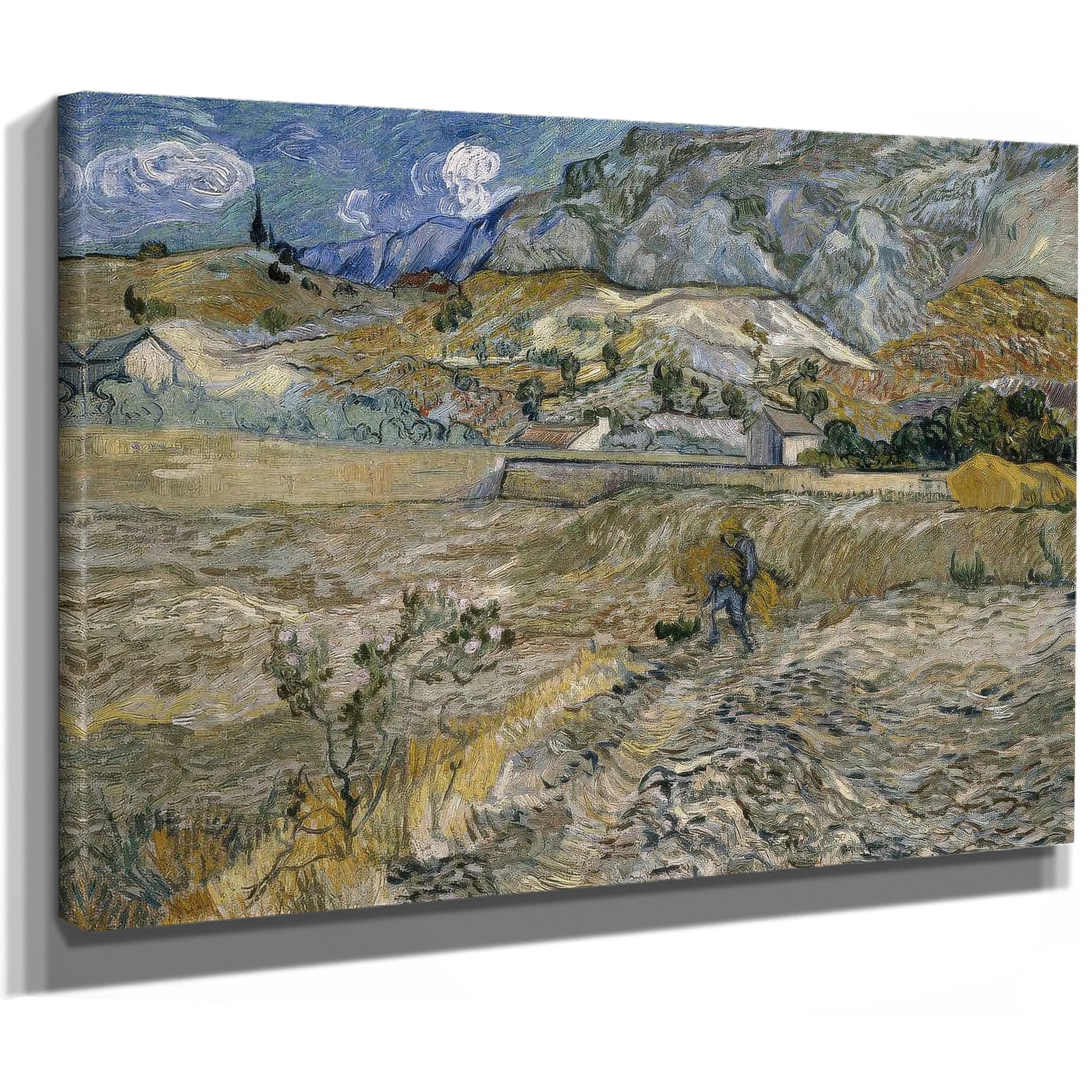 Landscape At Saint Remy (Enclosed Field With Peasant) By Vincent Van Gogh Fine Art Print