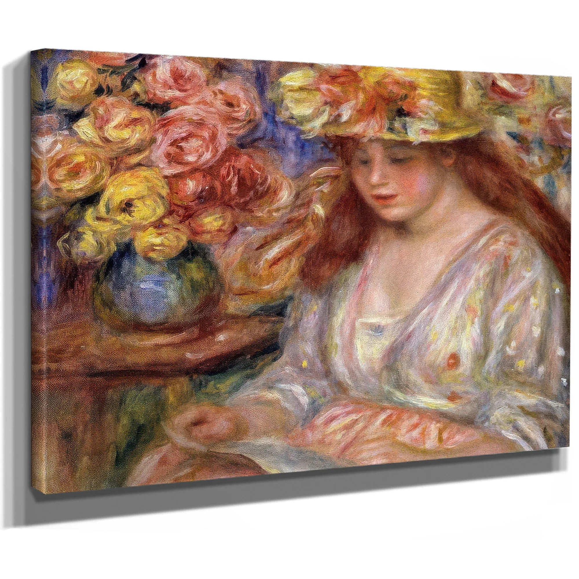 Woman Reading By Pierre August Renoir Fine Art Print