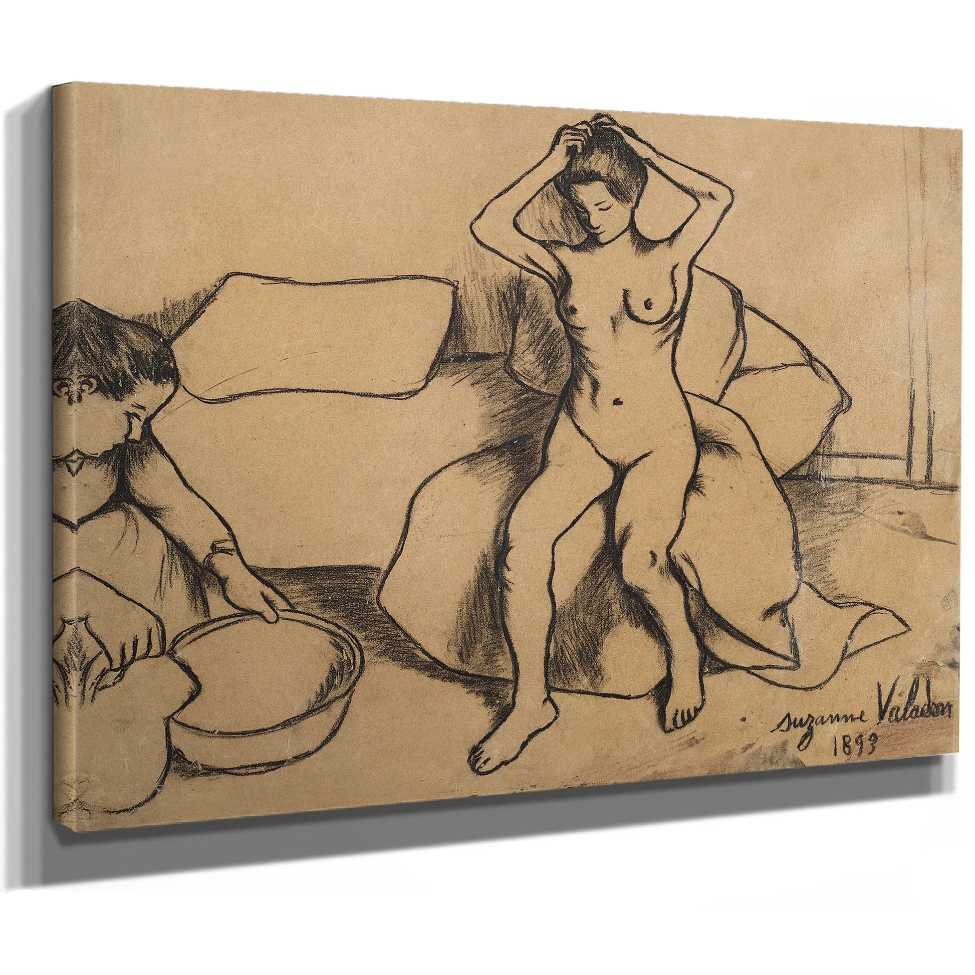 Nu Assis Se Coiffant by Suzanne Valadon