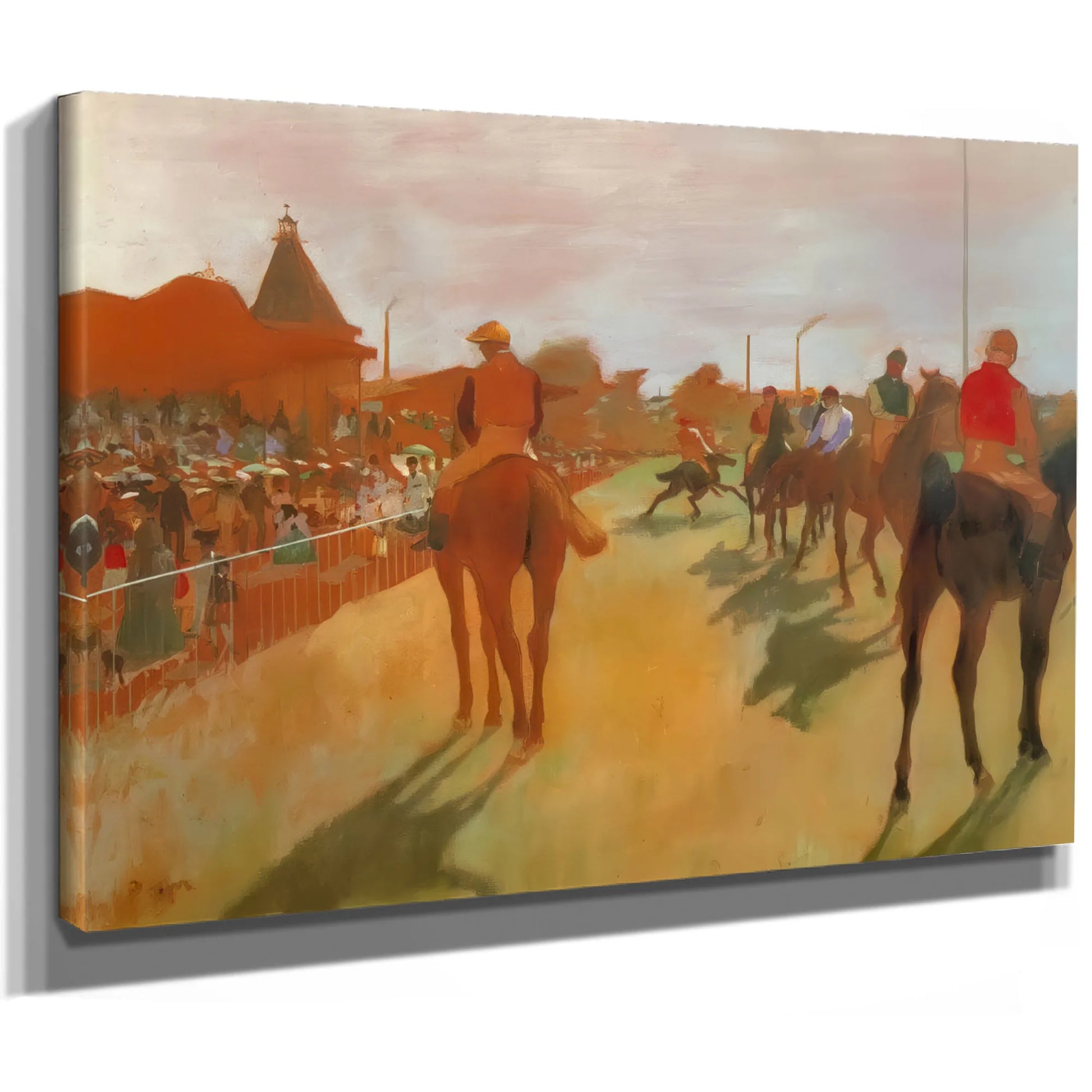 Race Horses In The Front Of The Stands By Edgar Degas Fine Art Print