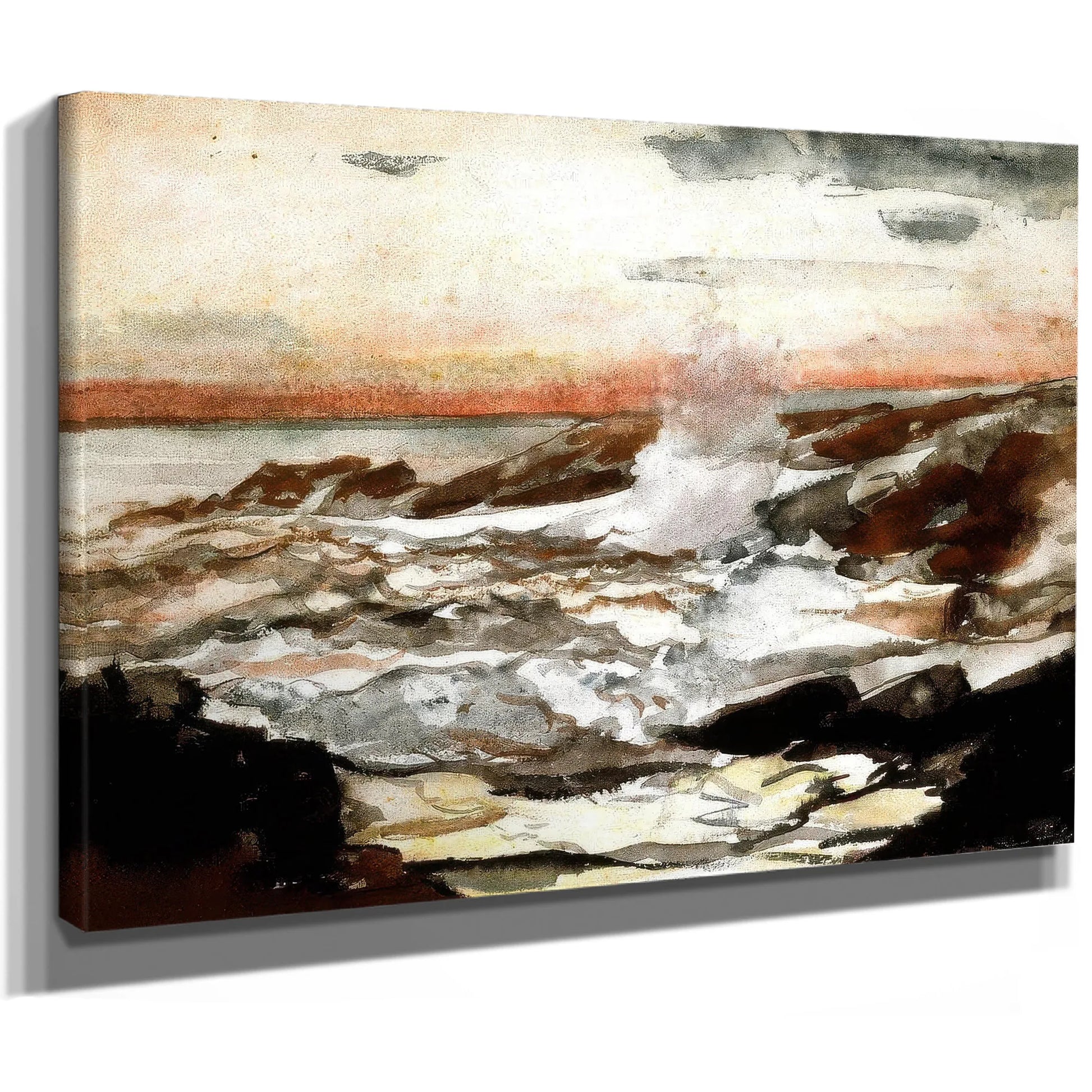 Prout's Neck Surf On Rocks By Winslow Homer Fine Art Print