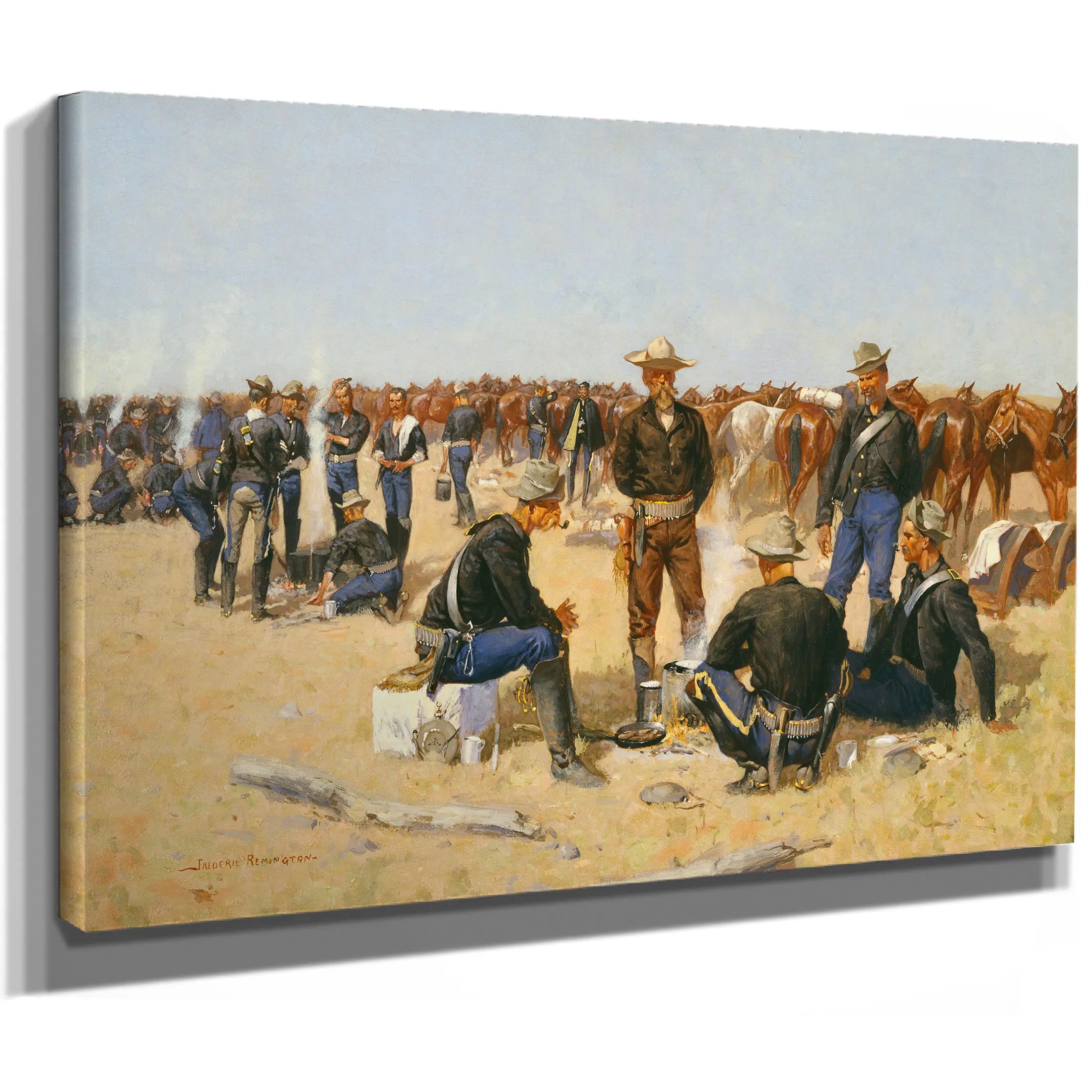 A Cavalryman S Breakfast On The Plains by Frederic Remington