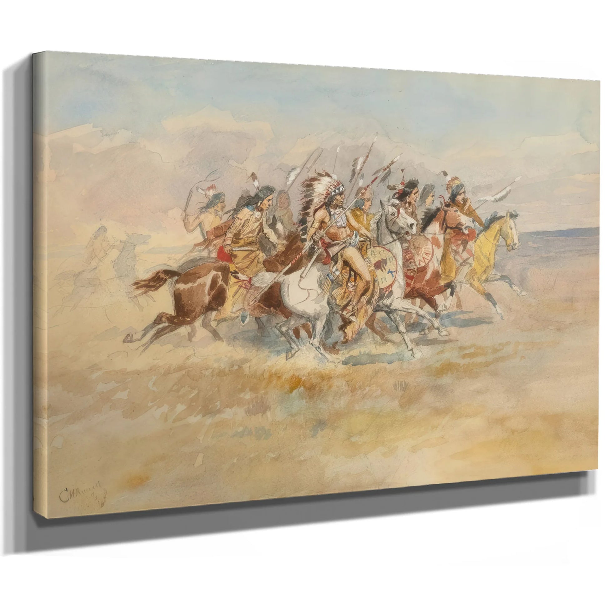 Blackfeet War Party By Charles Marion Russell Fine Art Print