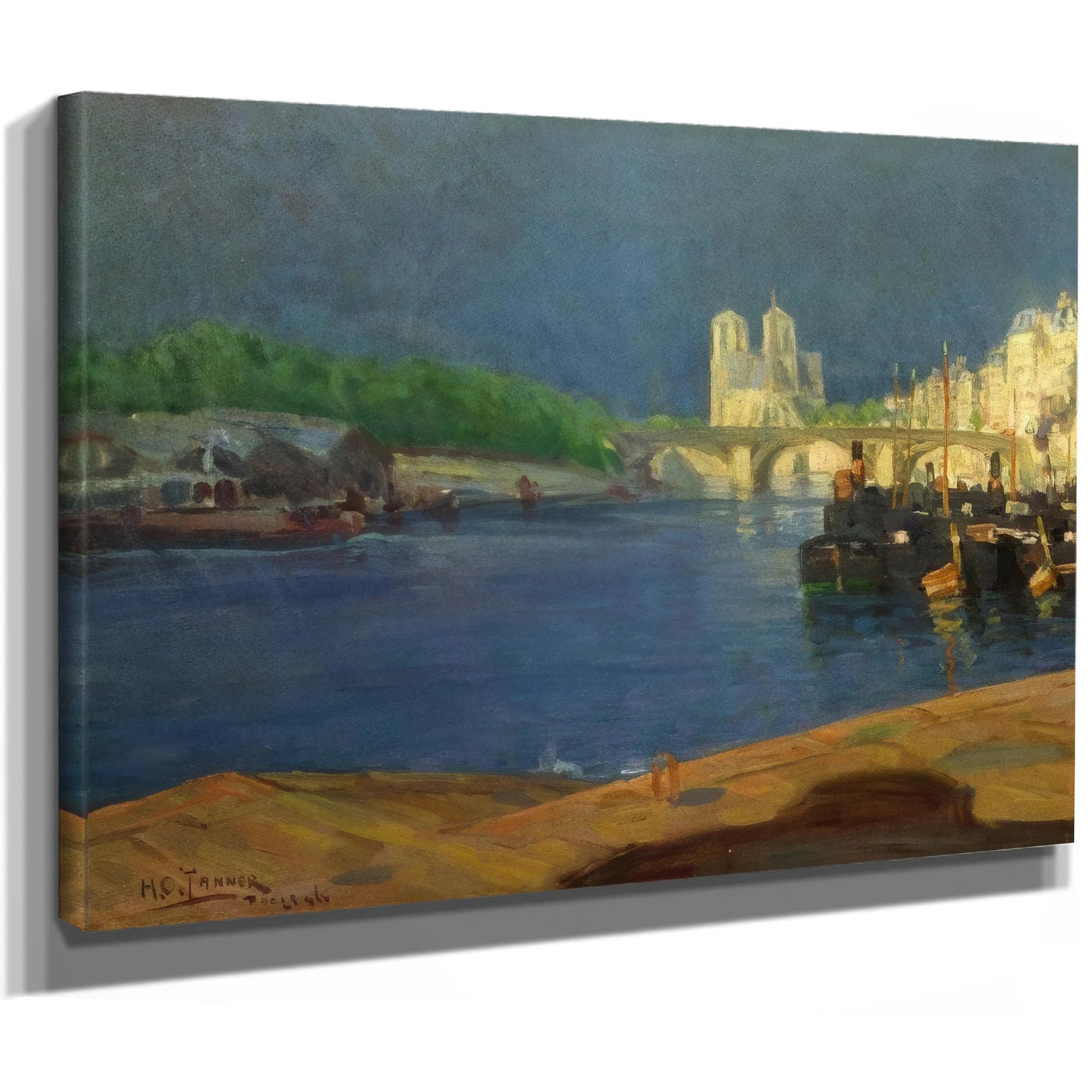 View Of The Seine Looking Toward Notre Dame By Henry Ossawa Tanner Fine Art Print