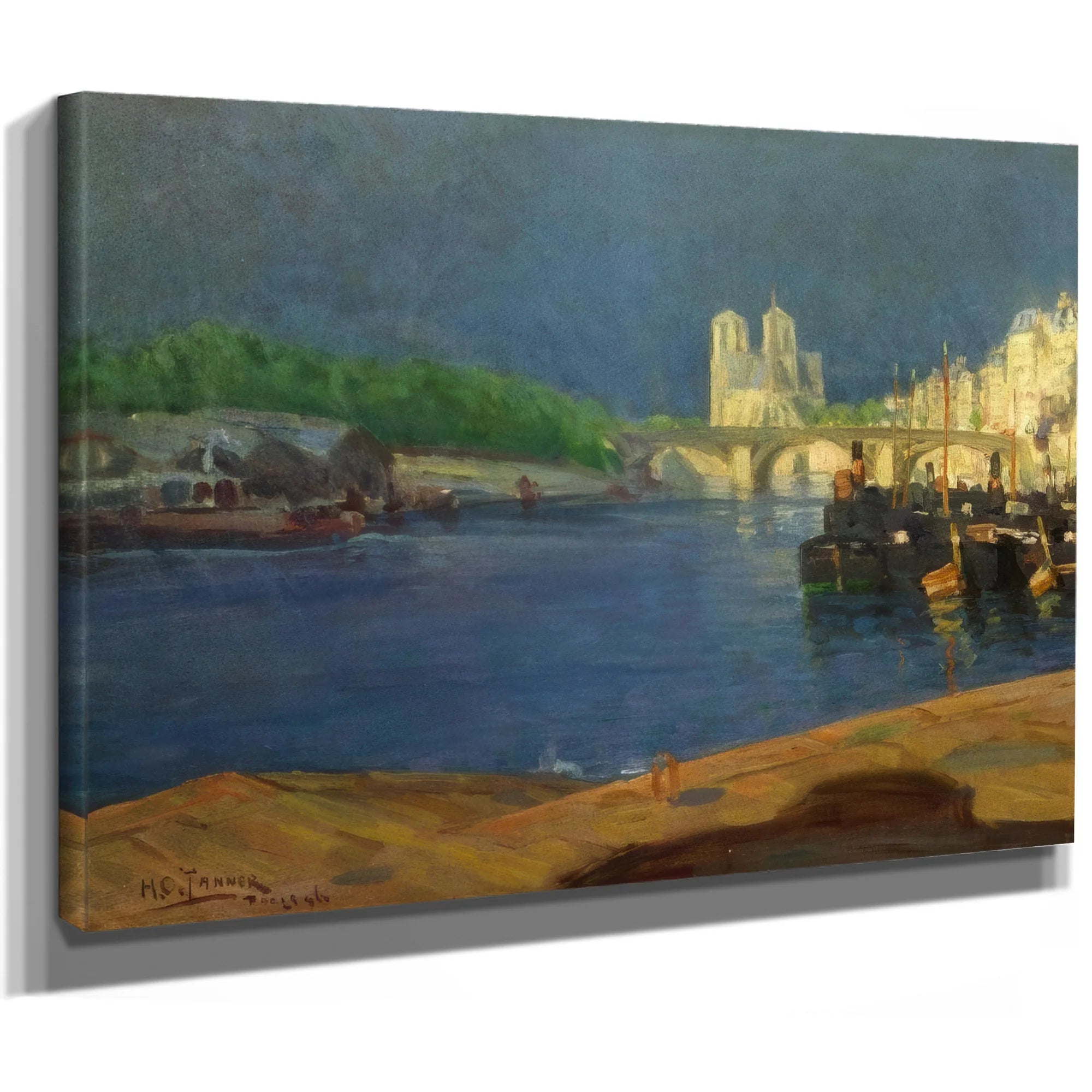 View Of The Seine Looking Toward Notre Dame By Henry Ossawa Tanner Fine Art Print
