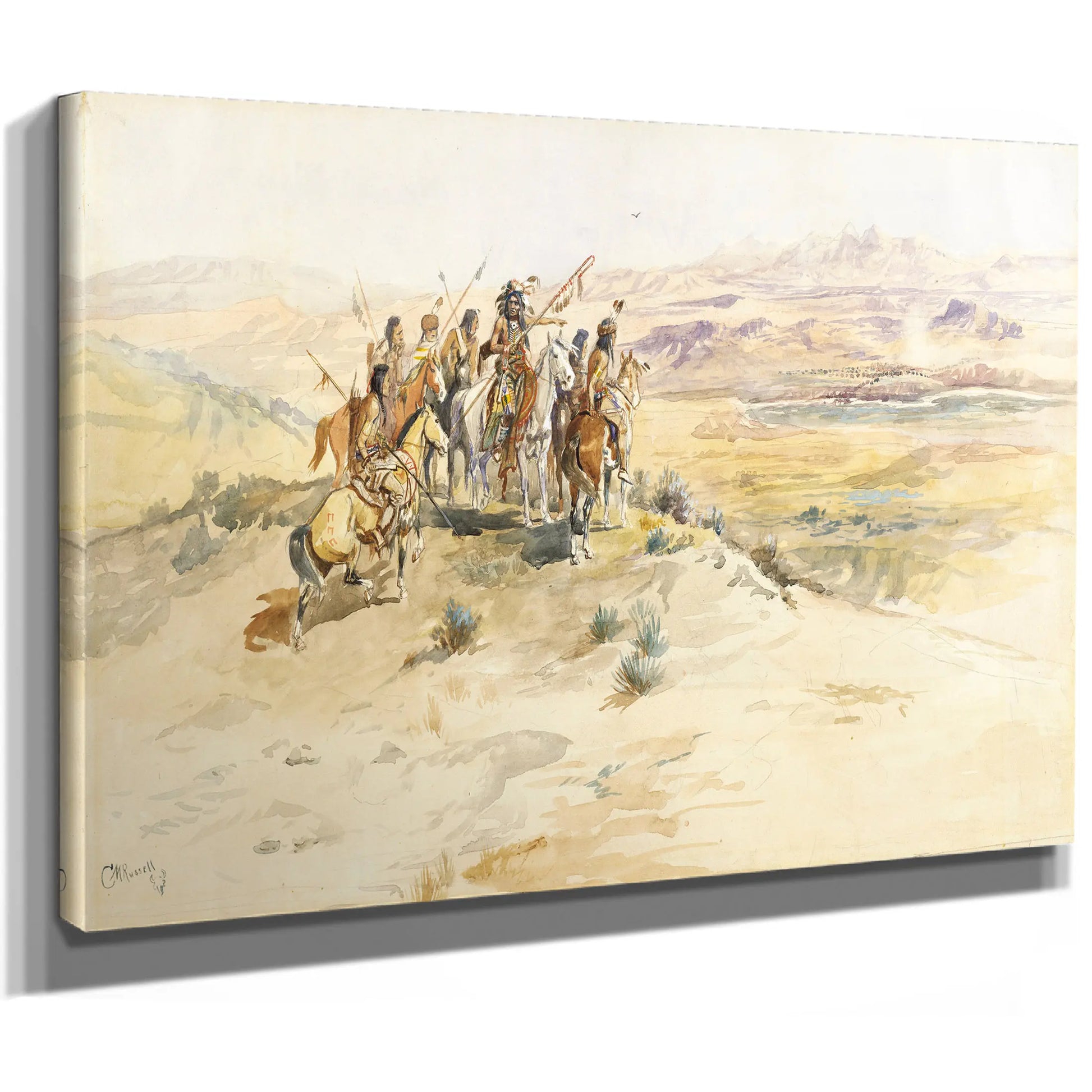 Indian Sighting Buffalo by Charles Marion Russell