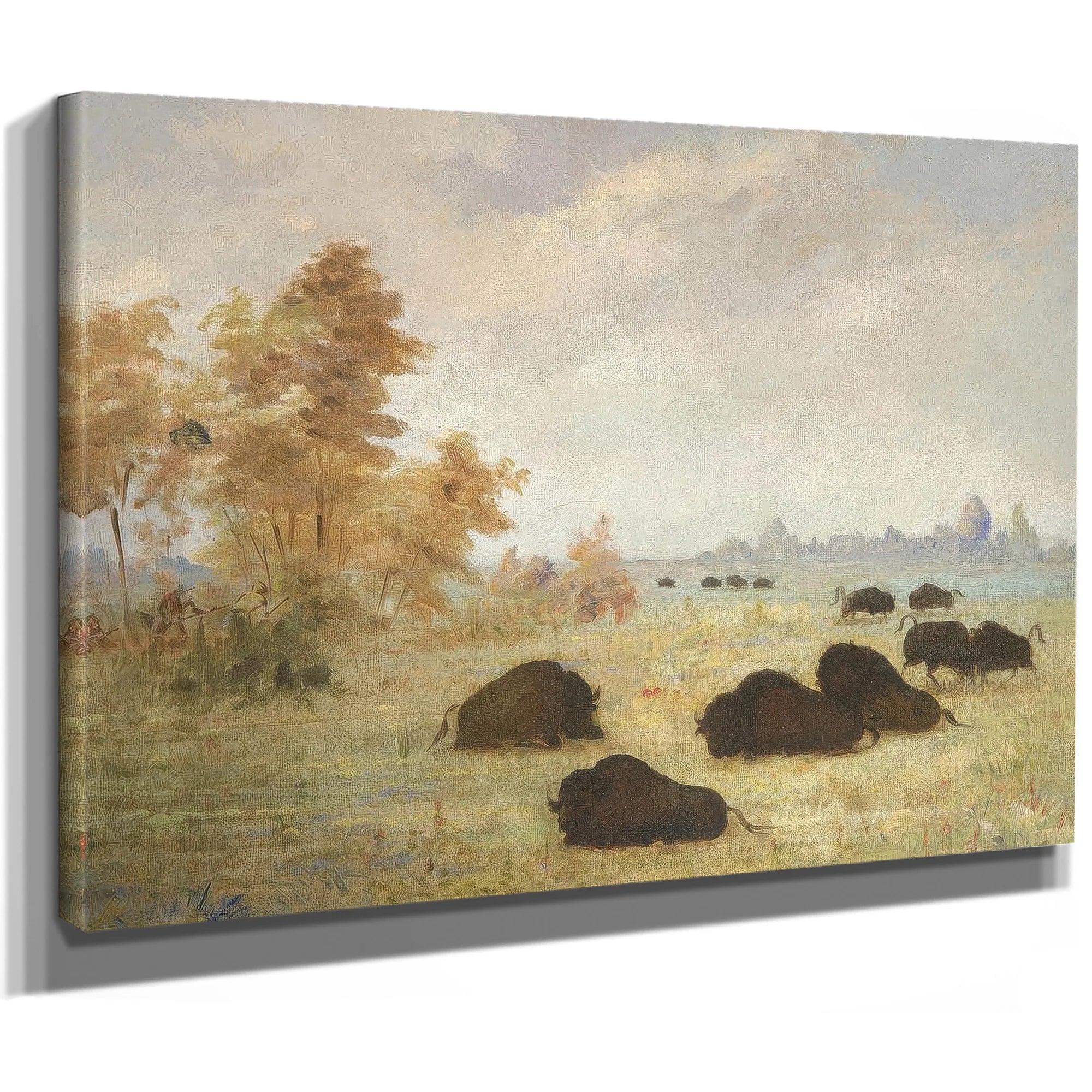 Stalking Buffalo, Arkansas By George Catlin Fine Art Print
