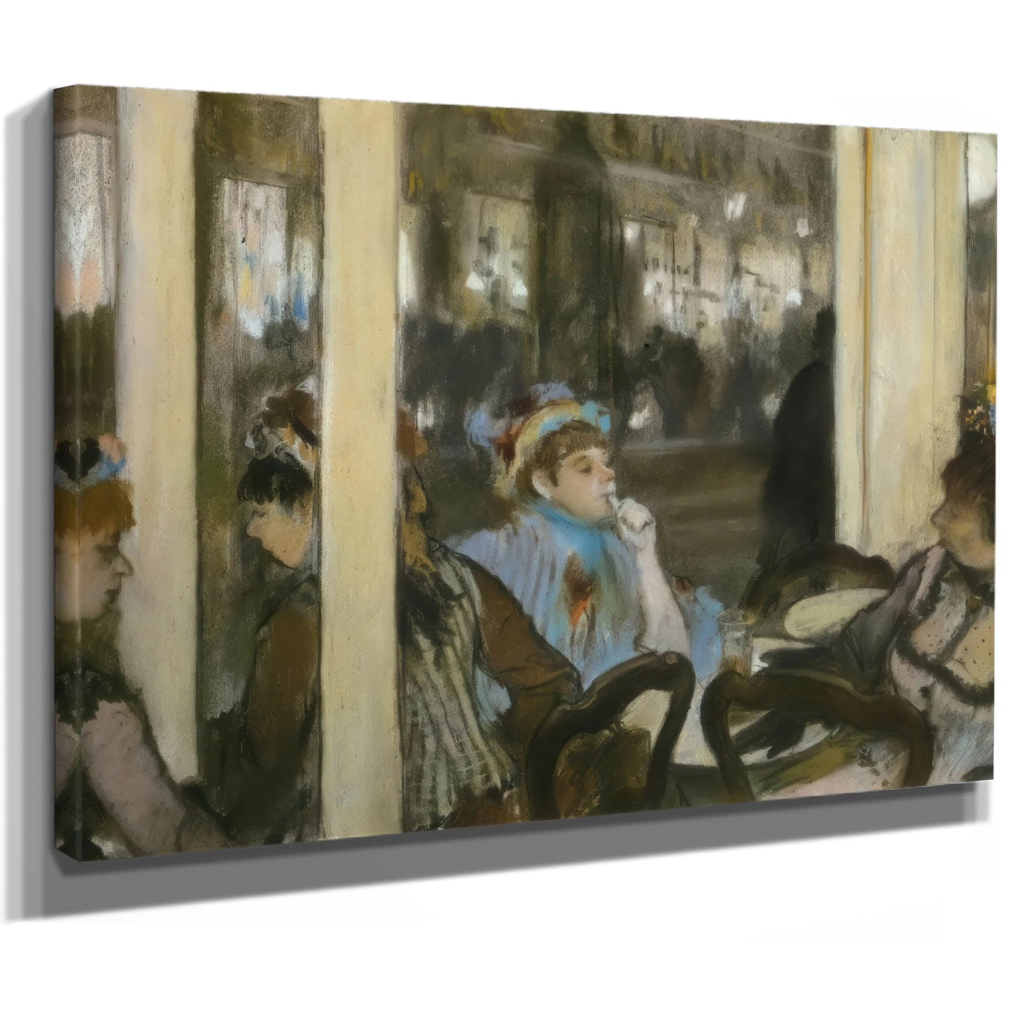 Women In Front Of A Cafe By Edgar Degas Fine Art Print