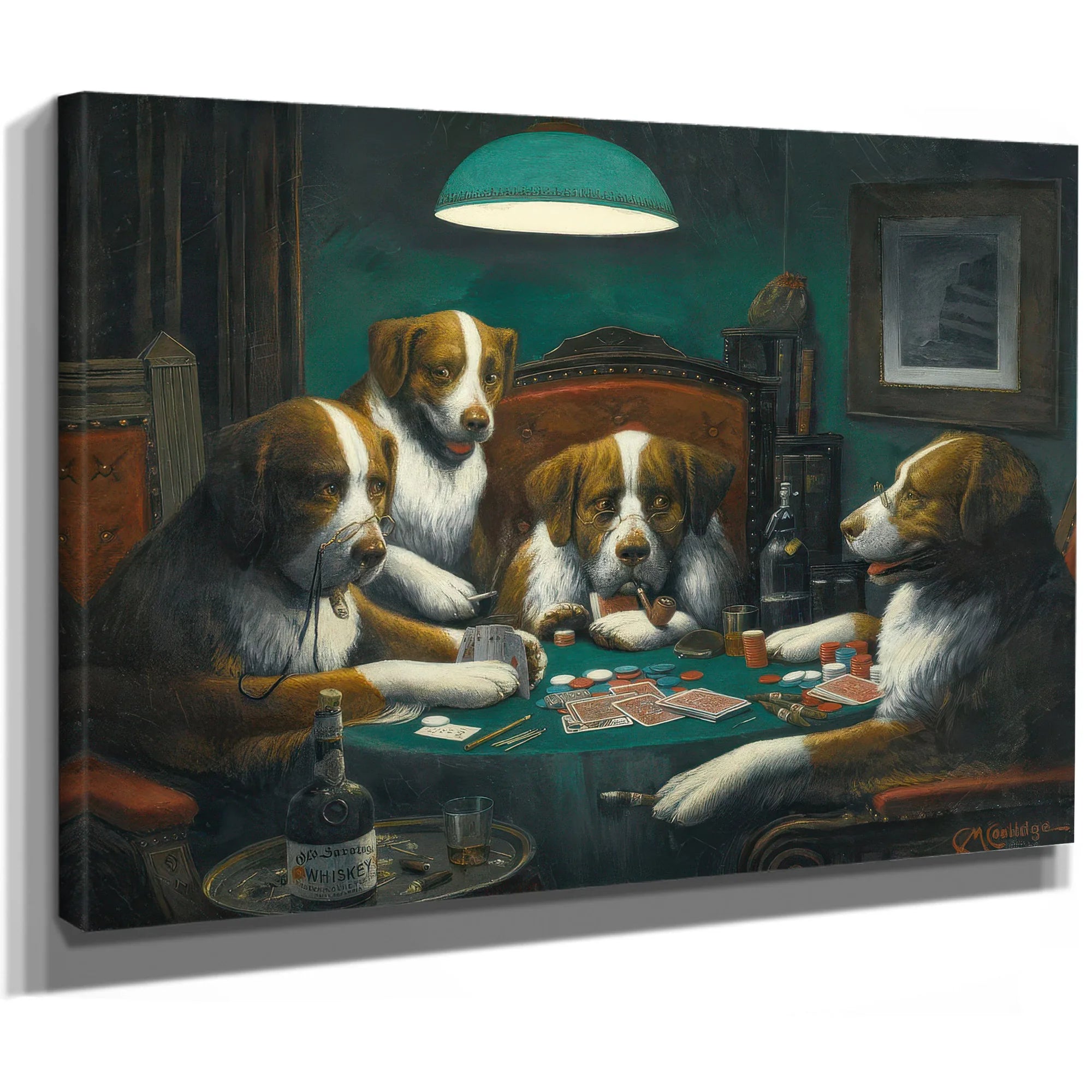 Poker Game By Cassius Coolidge Fine Art Print
