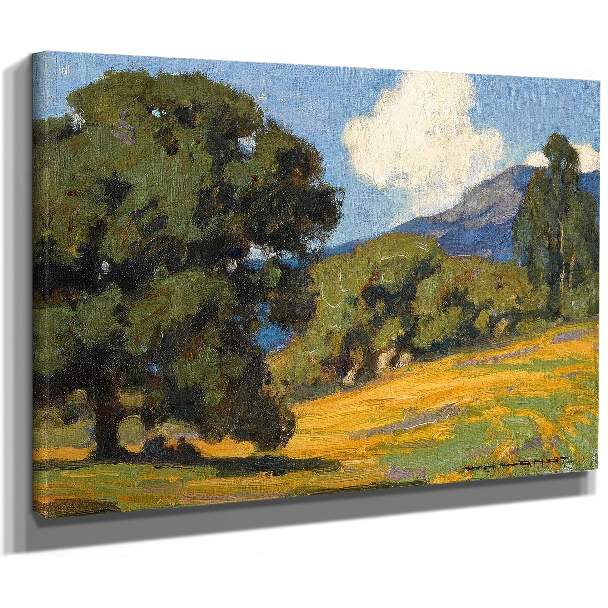 California Wildflowers And Oaks By William Wendt Fine Art Print