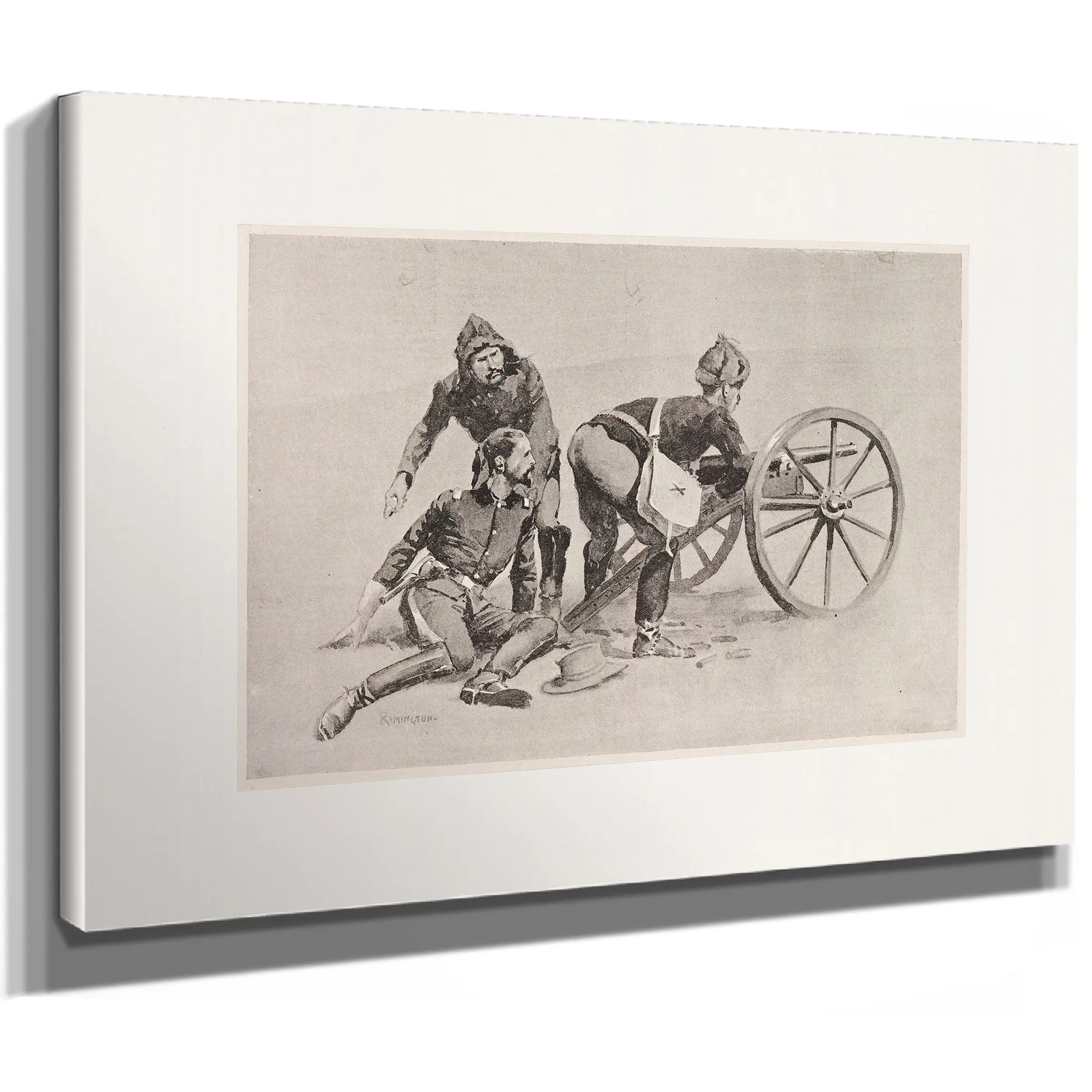 The Wounding Of Lieutenant Hawthorne The Hotchkiss Gun Playing On The Cave by Frederic Remington