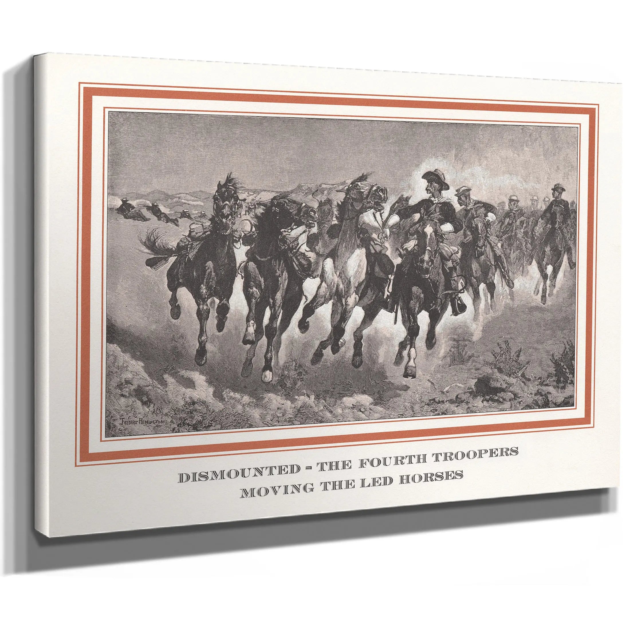 Dismounted The Fourth Troopers Moving The Led Horses by Frederic Remington