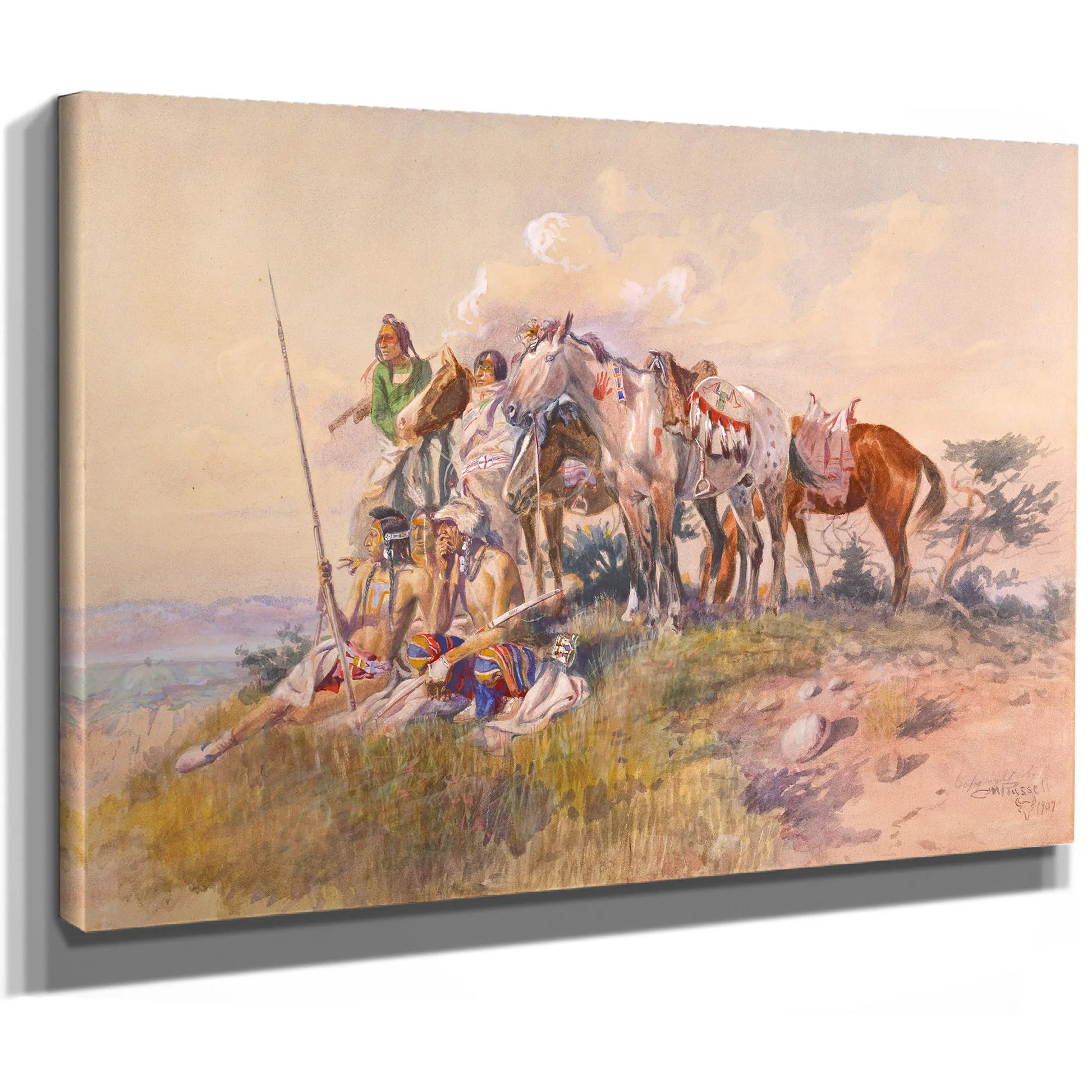 Watching For The Smoke Signal by Charles Marion Russell