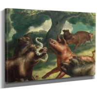 Hogs Killing A Snake By John Steuart Curry