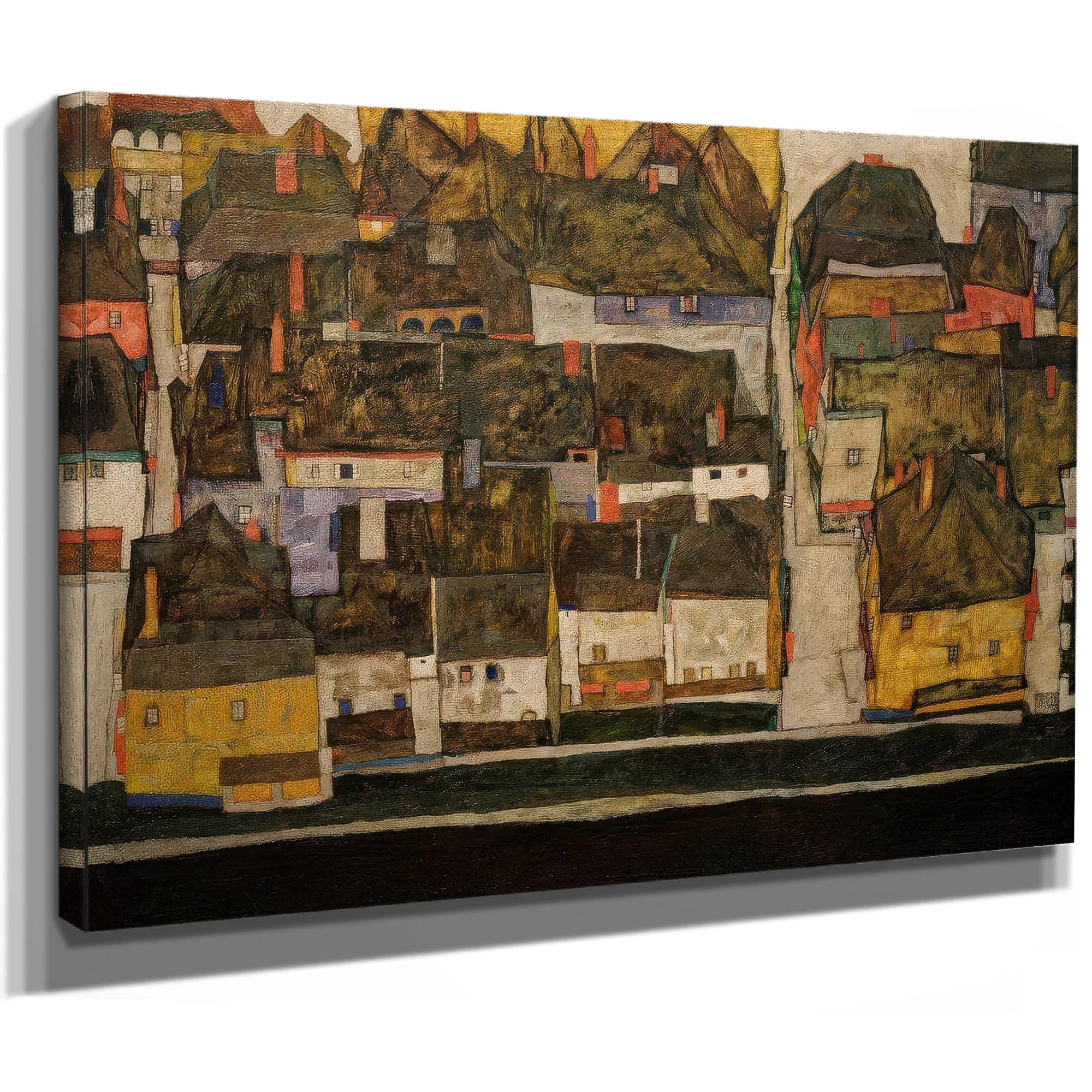 Krumau On The Moldova Town Iii 1914 99 5X120 5Cm Leopold Museum By Egon Schiele Fine Art Print