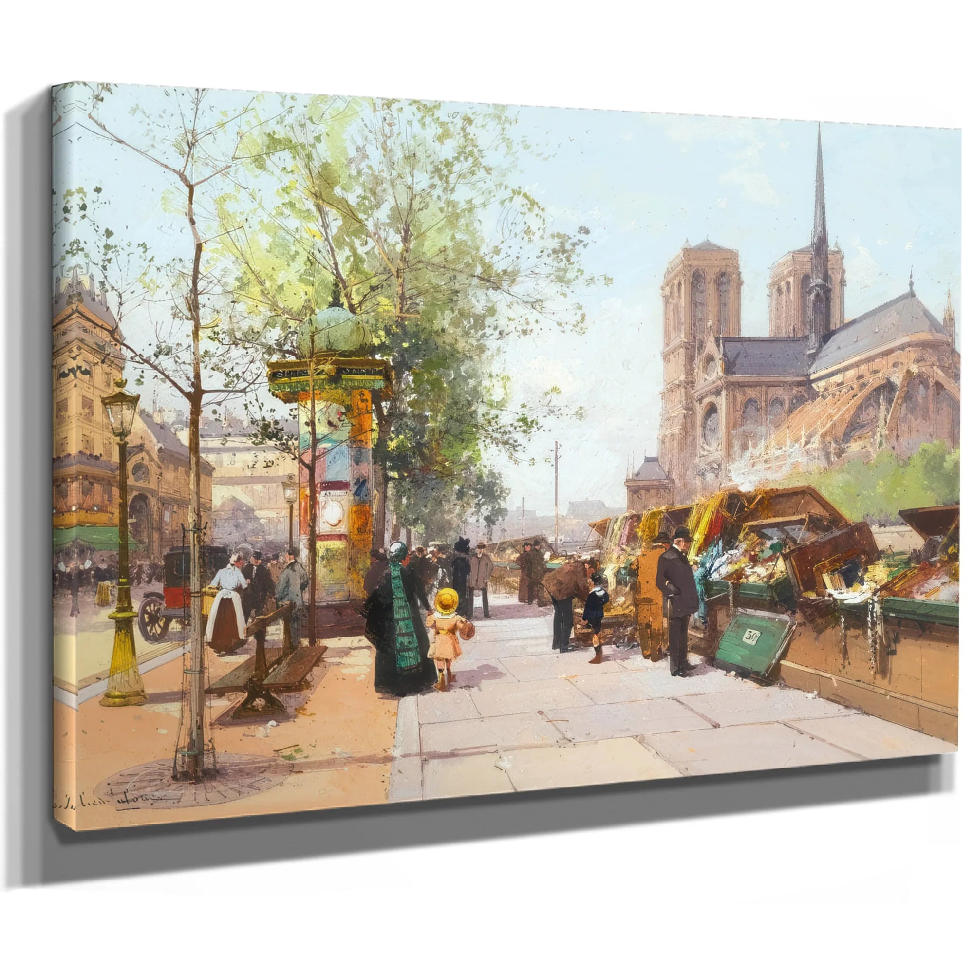 Notre Dame De Paris By Eugene Galien Laloue Fine Art Print