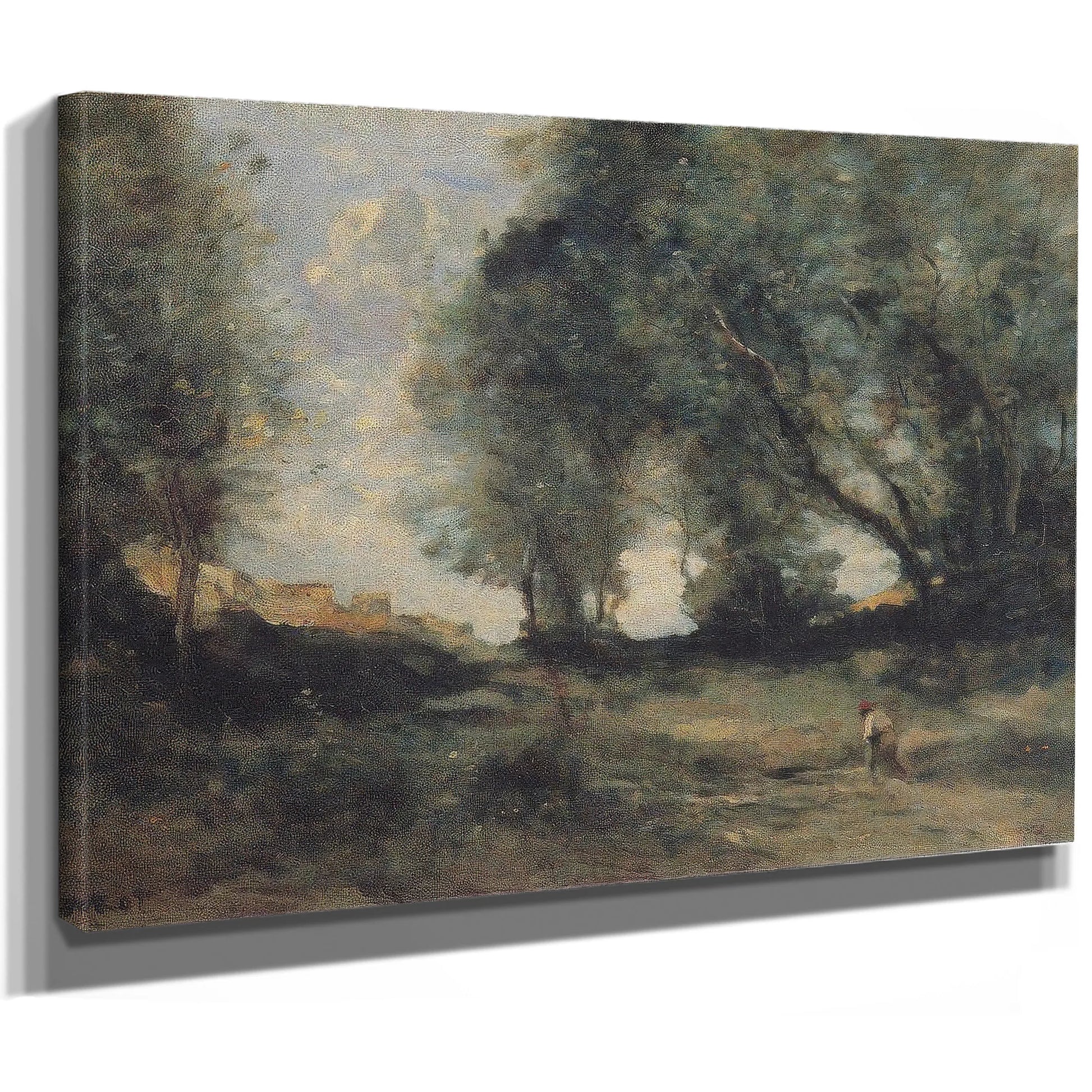 Landscape 1860 Realism Oil On Canvas 3850X5600Mm Kunsthalle Bremen By Jean Baptiste Camille Corot Fine Art Print