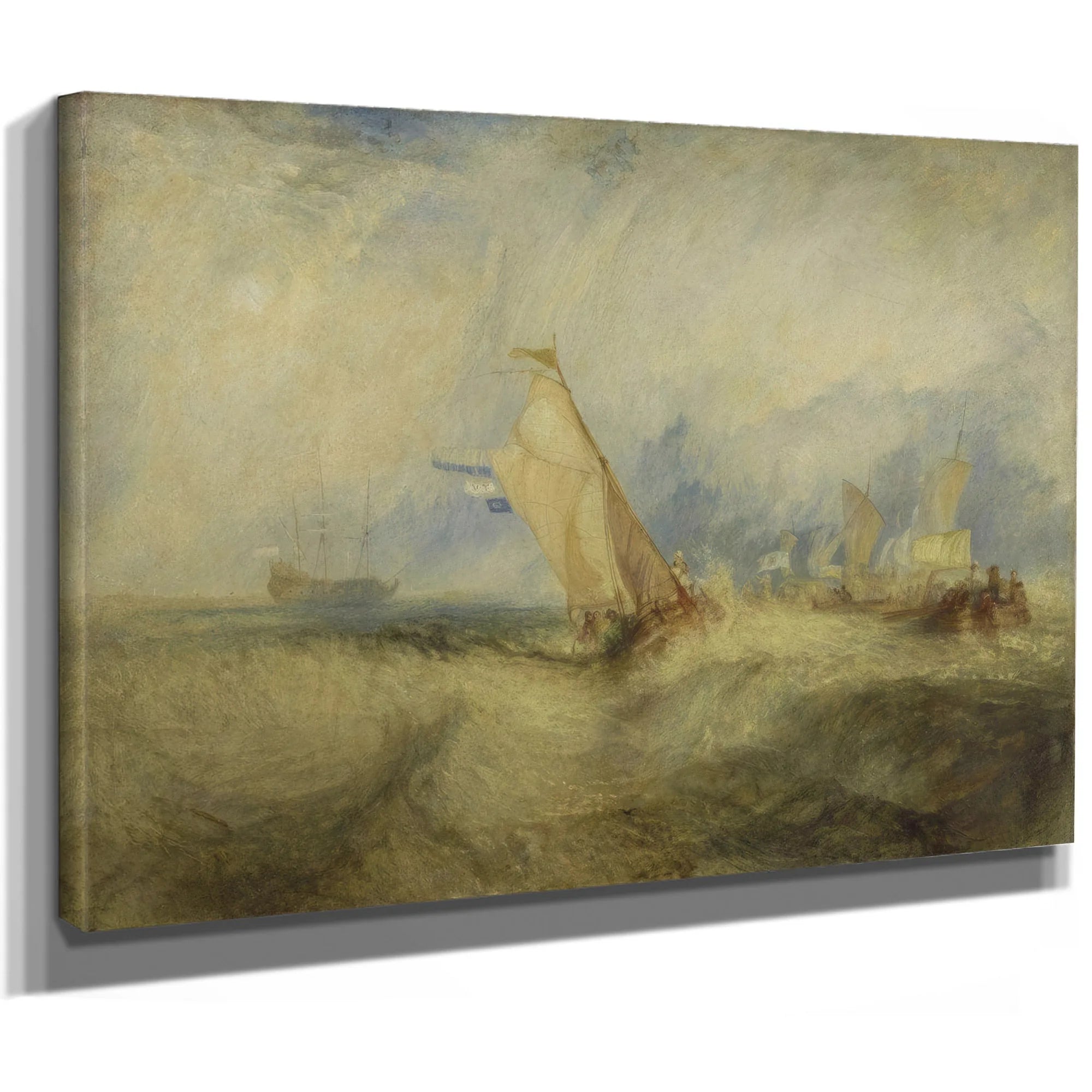 Van Tromp Going About To Please His Masters Ships A Sea Getting A Good Wetting By Joseph Mallord William Turner Fine Art Print